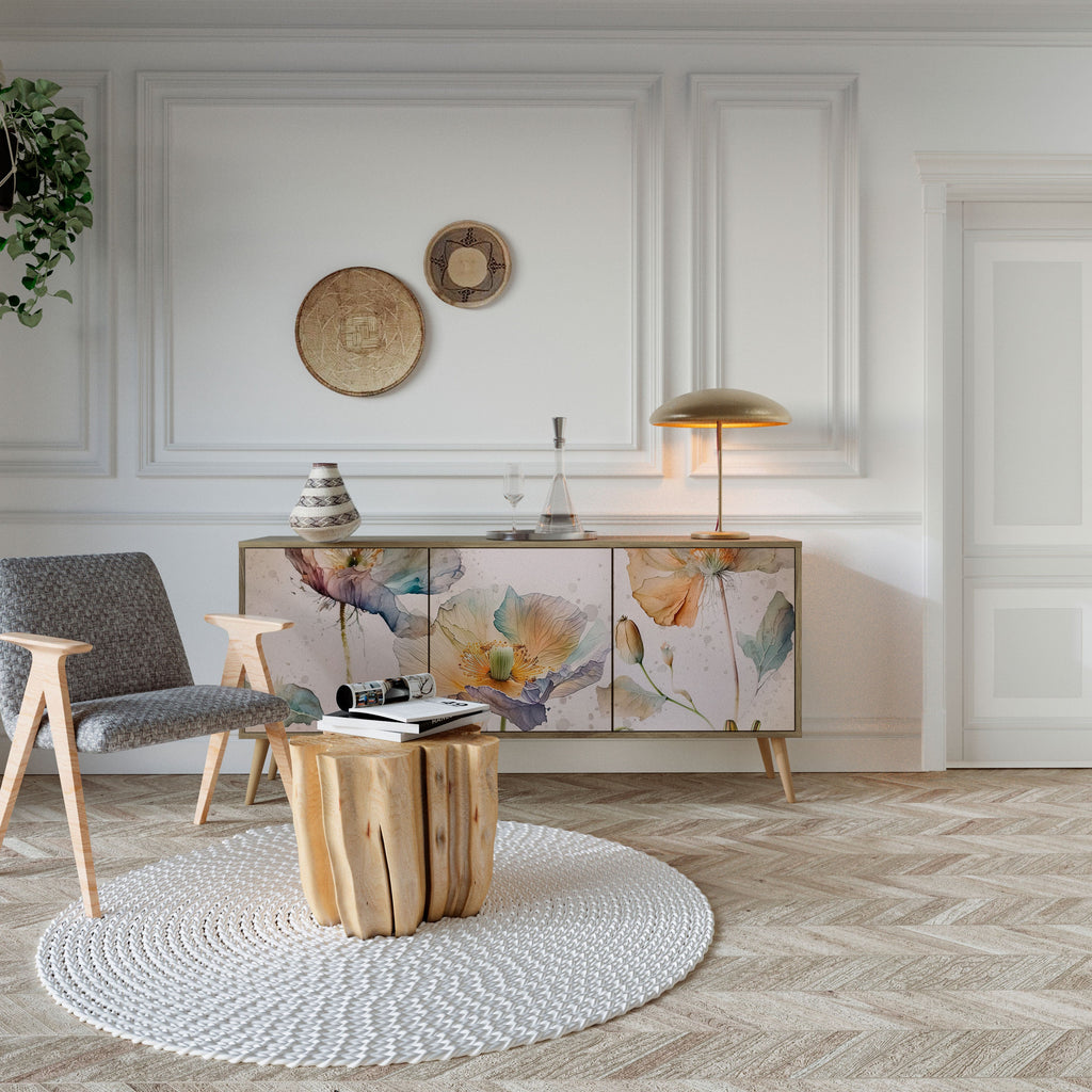 Buffet 3 portes SOFTEN POPPY effet chêne