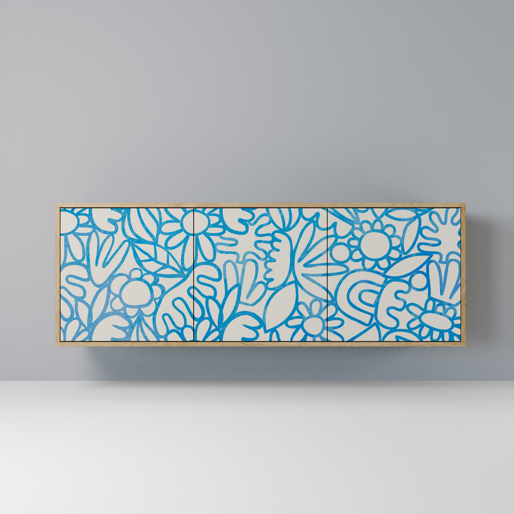Buffet 3 portes BLOOMY MORNING effet chêne
