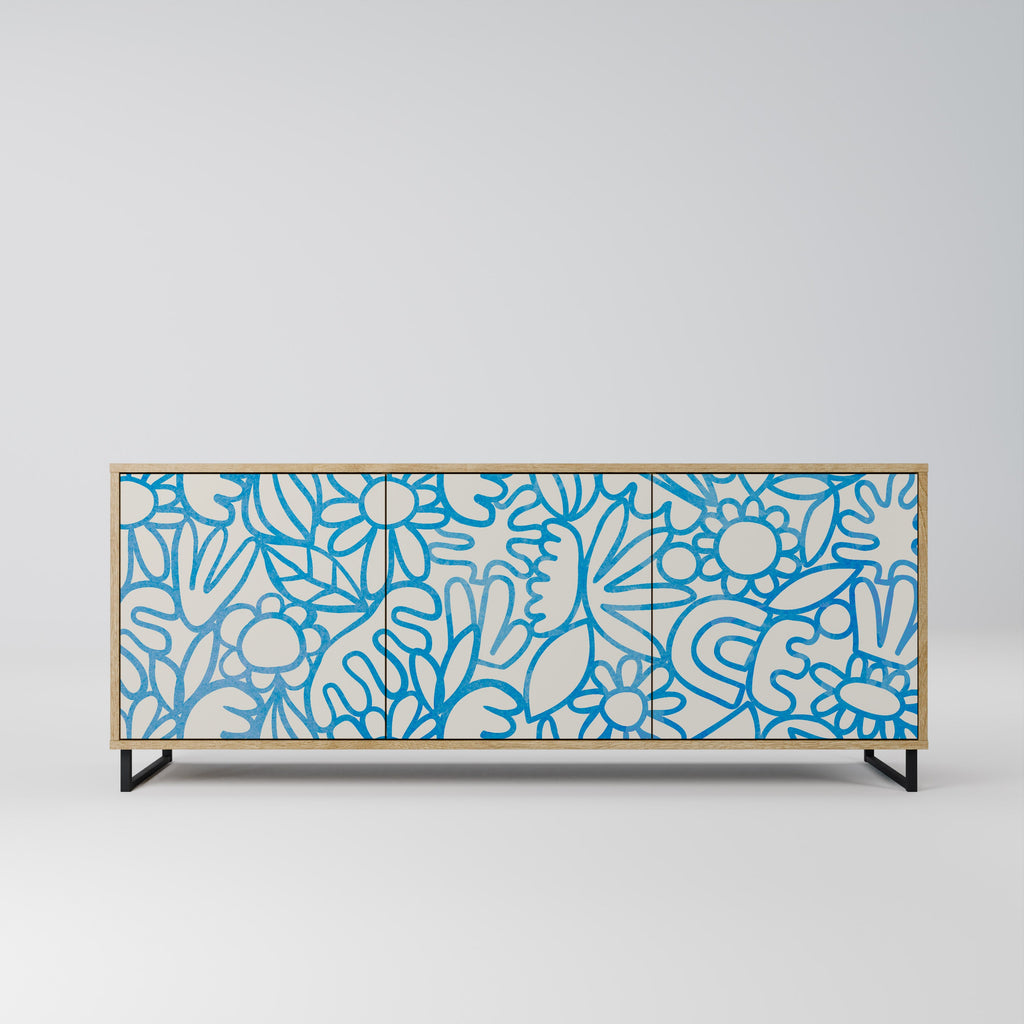 Buffet 3 portes BLOOMY MORNING effet chêne