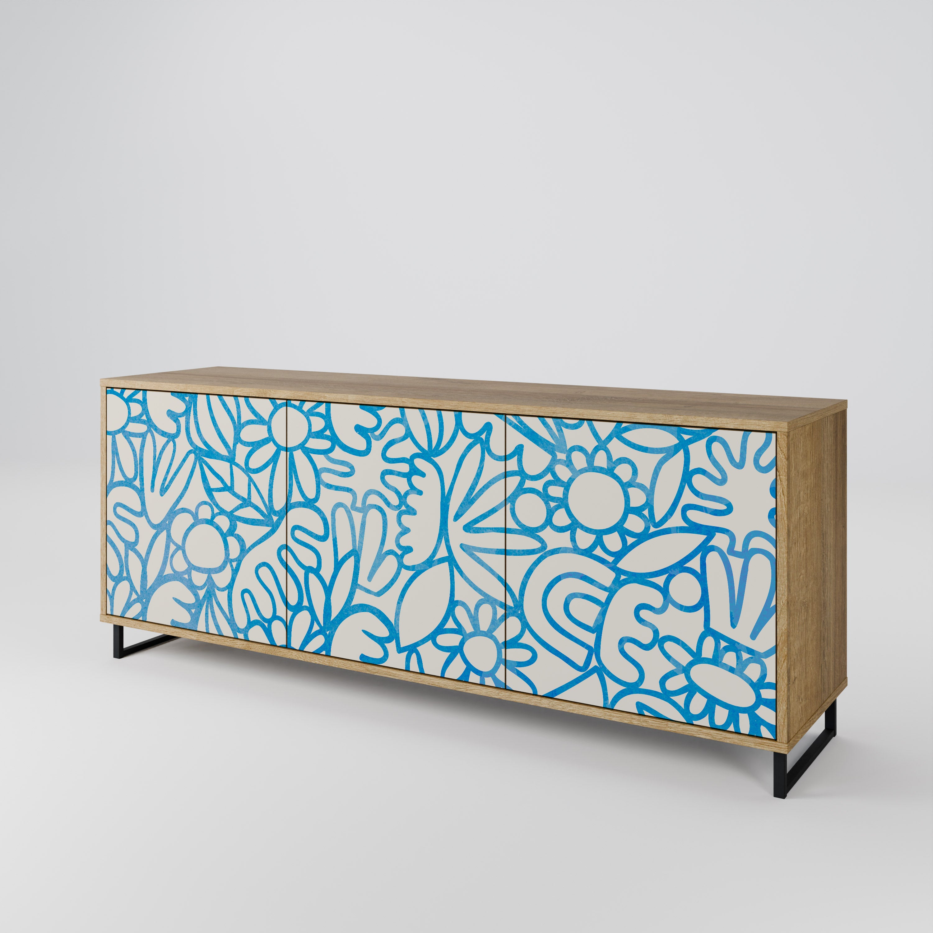 BLOOMY MORNING 3-Door Sideboard