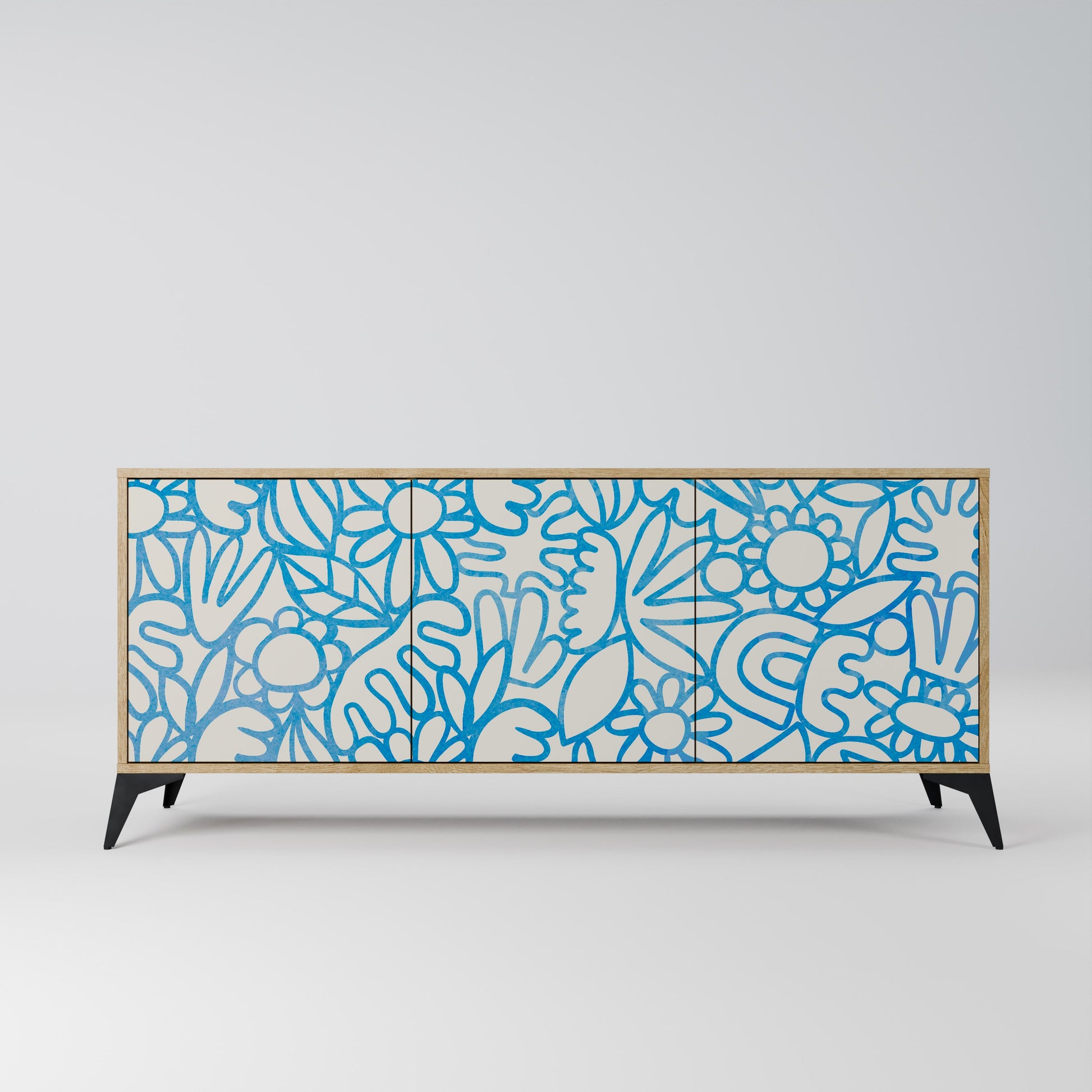 Buffet 3 portes BLOOMY MORNING effet chêne