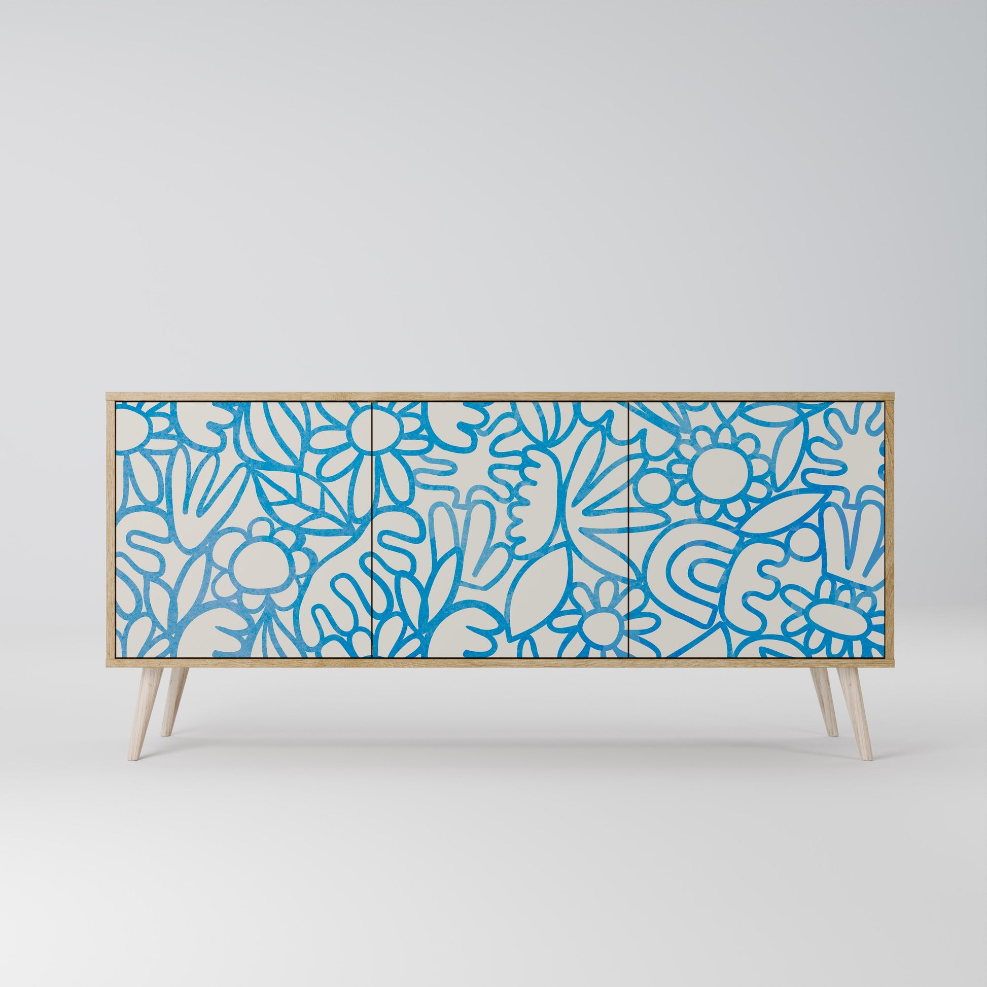Buffet 3 portes BLOOMY MORNING effet chêne
