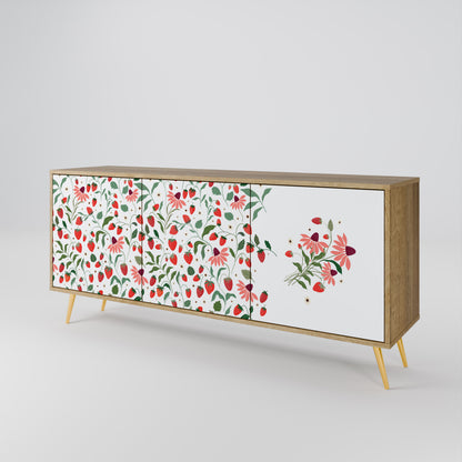FLOWERS AND STRAWBERRIES 3-Door Sideboard