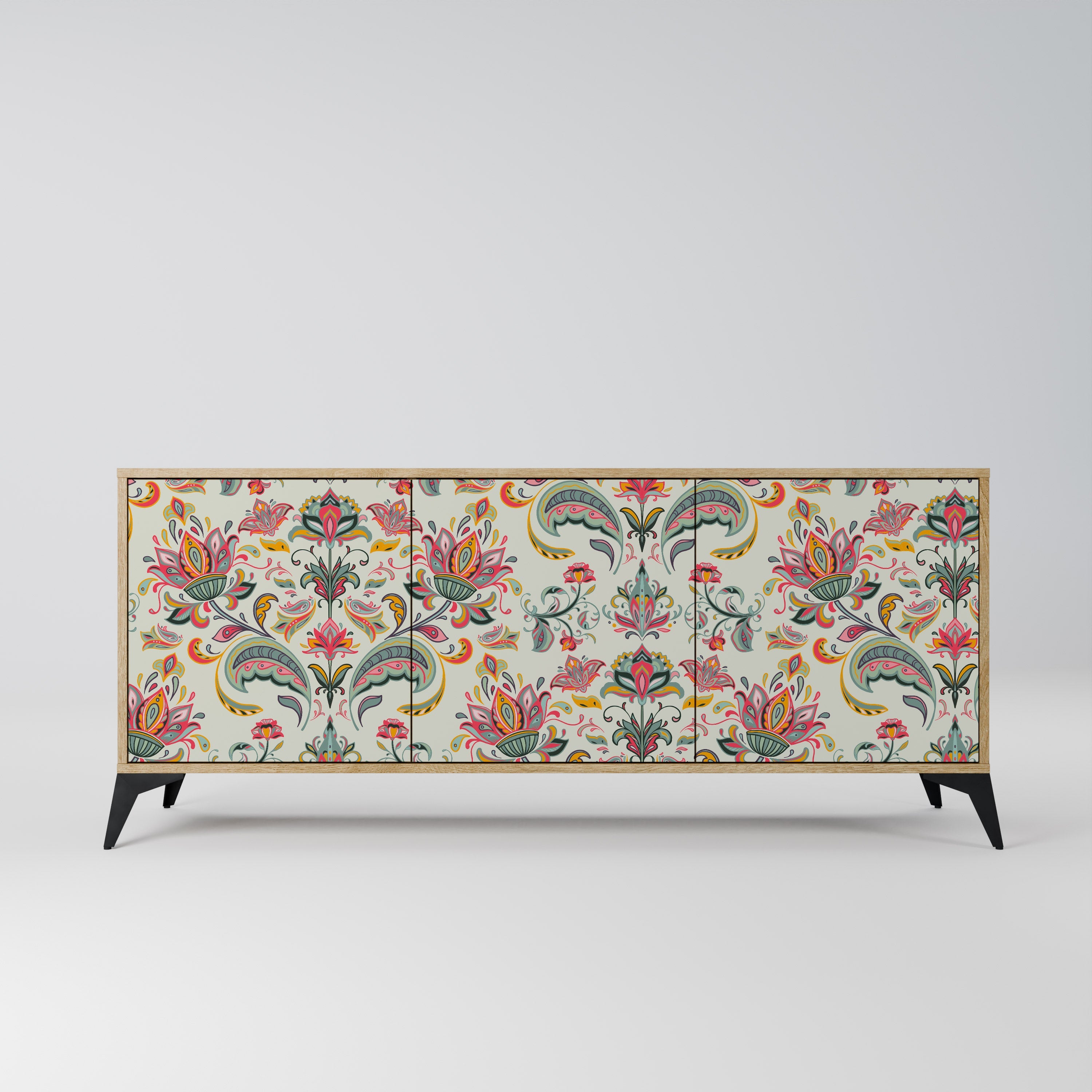 Buffet 3 portes ORGANIC FOLKLORE effet chêne