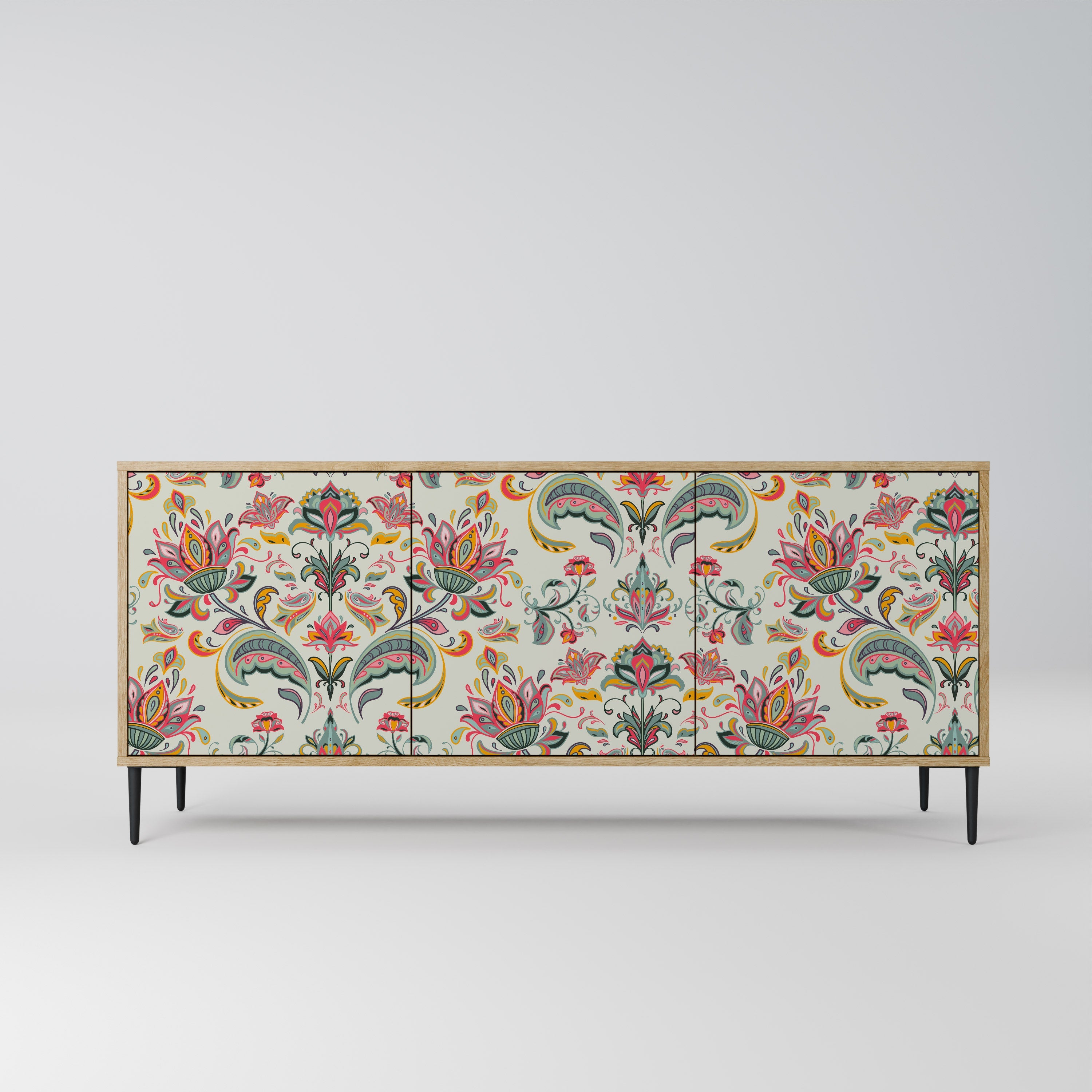 Buffet 3 portes ORGANIC FOLKLORE effet chêne