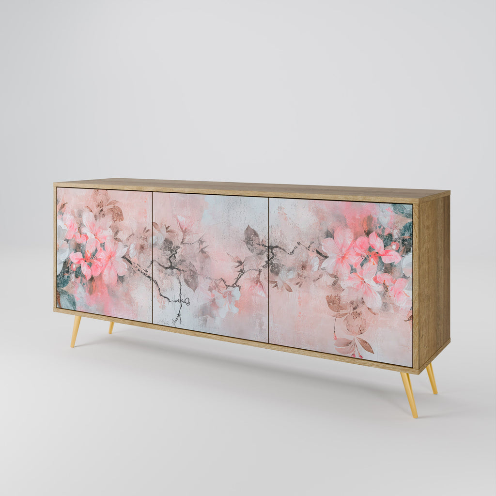 Buffet 3 portes CHERRY BLOSSOM effet chêne
