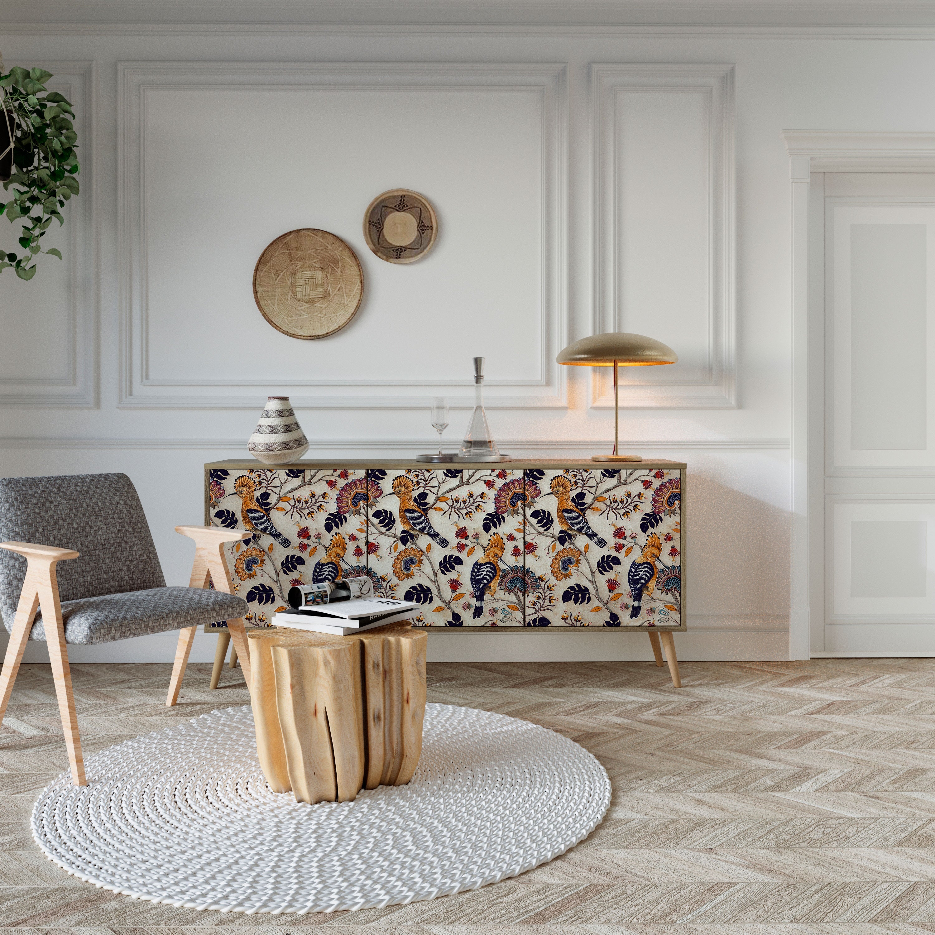 Buffet 3 portes EMINENT HOOPOE effet chêne