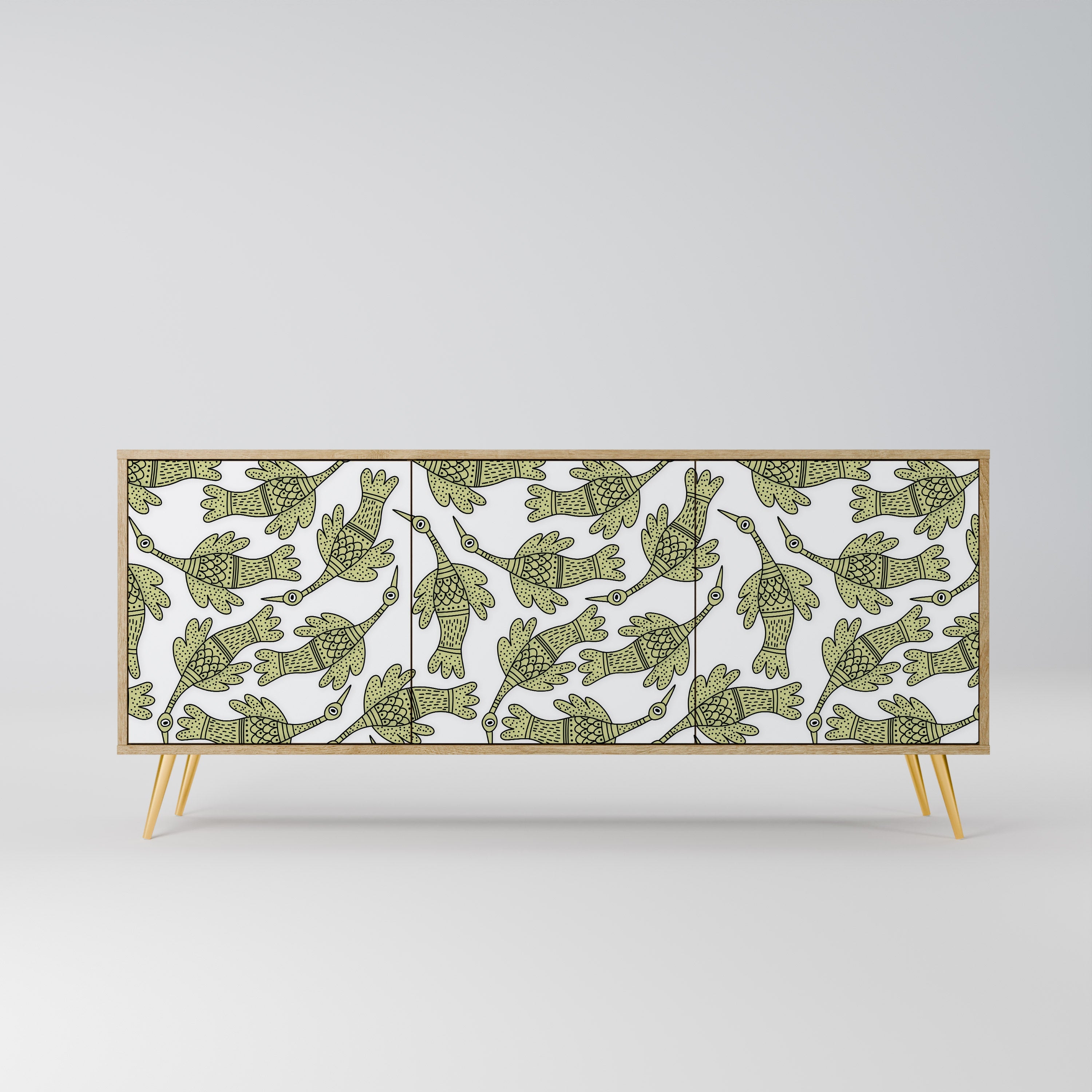 Buffet 3 portes SEEDLING SONGBIRD effet chêne