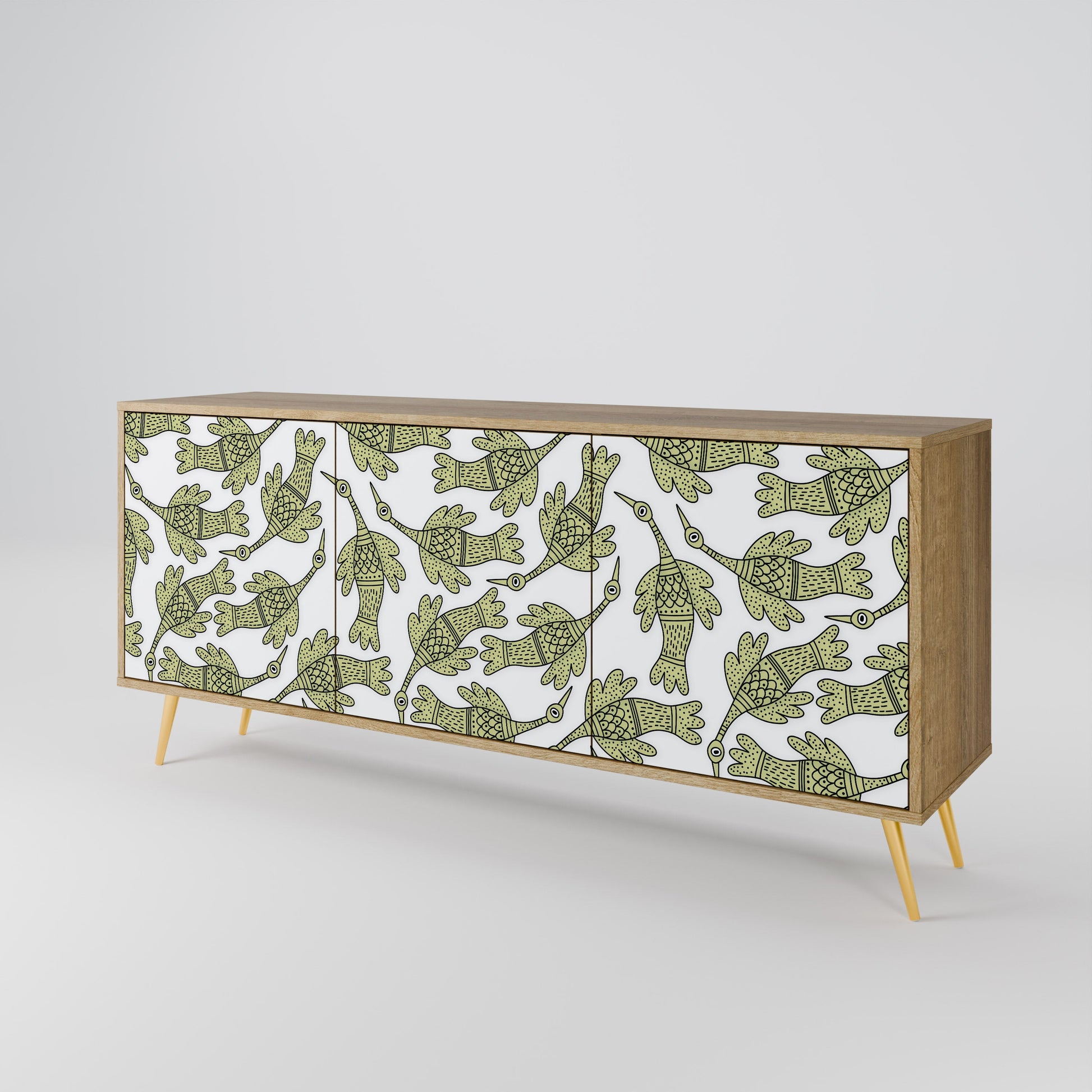 Buffet 3 portes SEEDLING SONGBIRD effet chêne