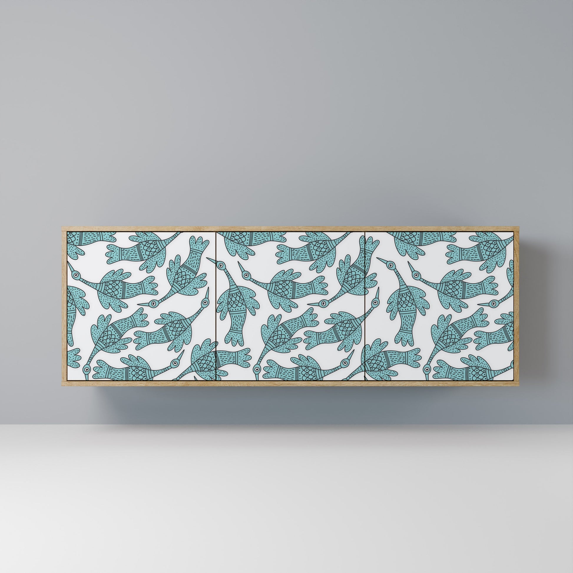 Buffet 3 portes WATERSPOUT SONGIBIRD effet chêne