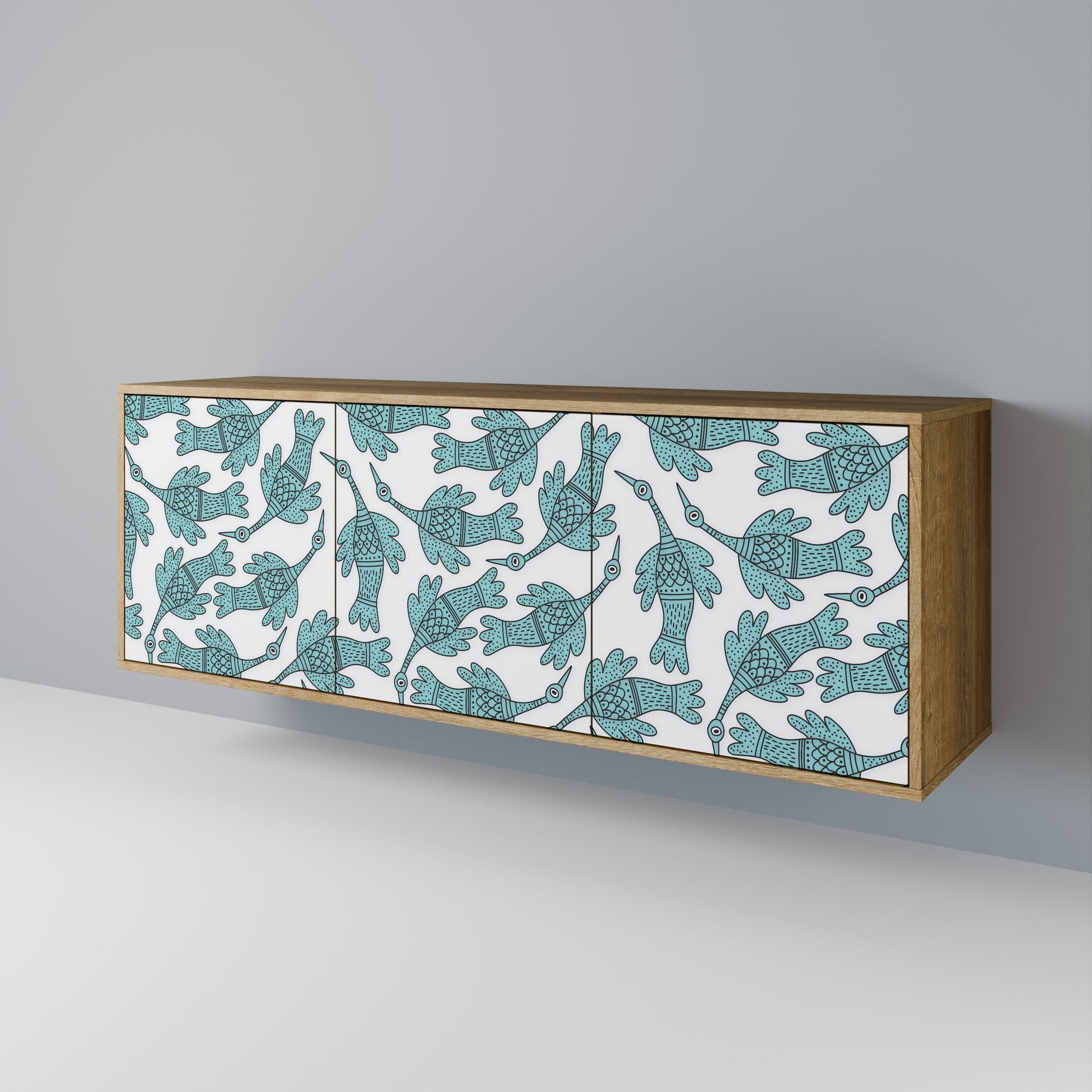 Buffet 3 portes WATERSPOUT SONGIBIRD effet chêne