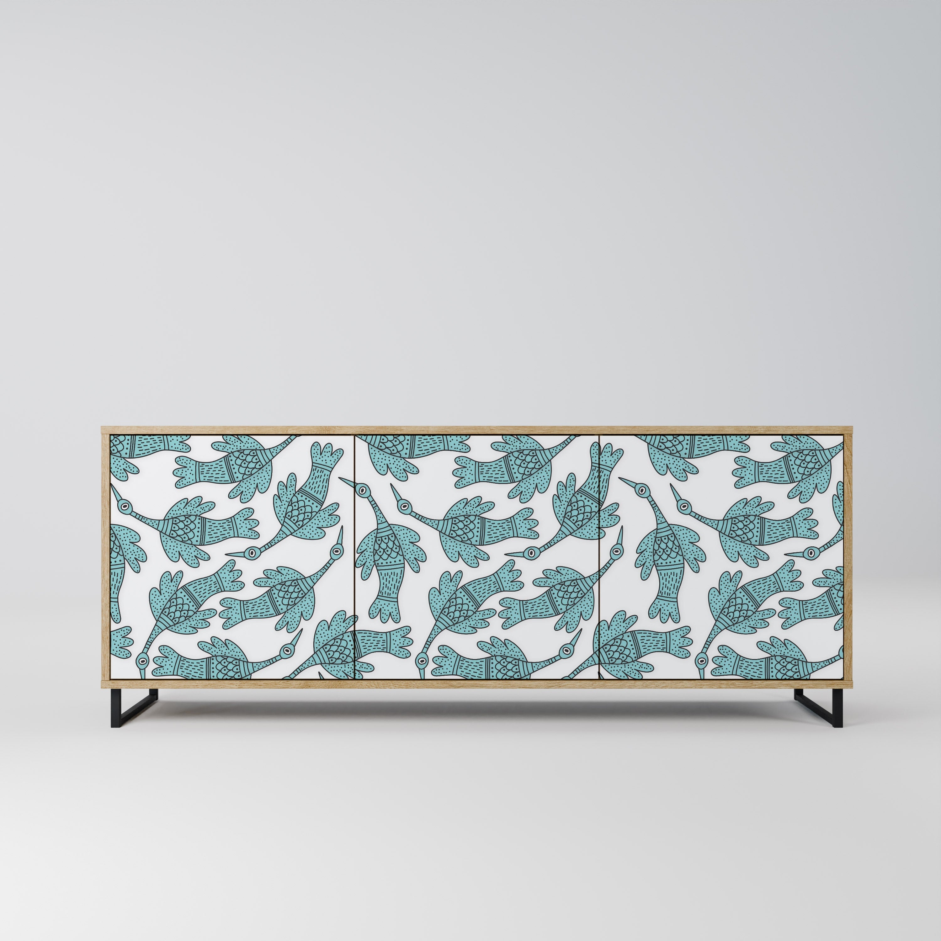 Buffet 3 portes WATERSPOUT SONGIBIRD effet chêne