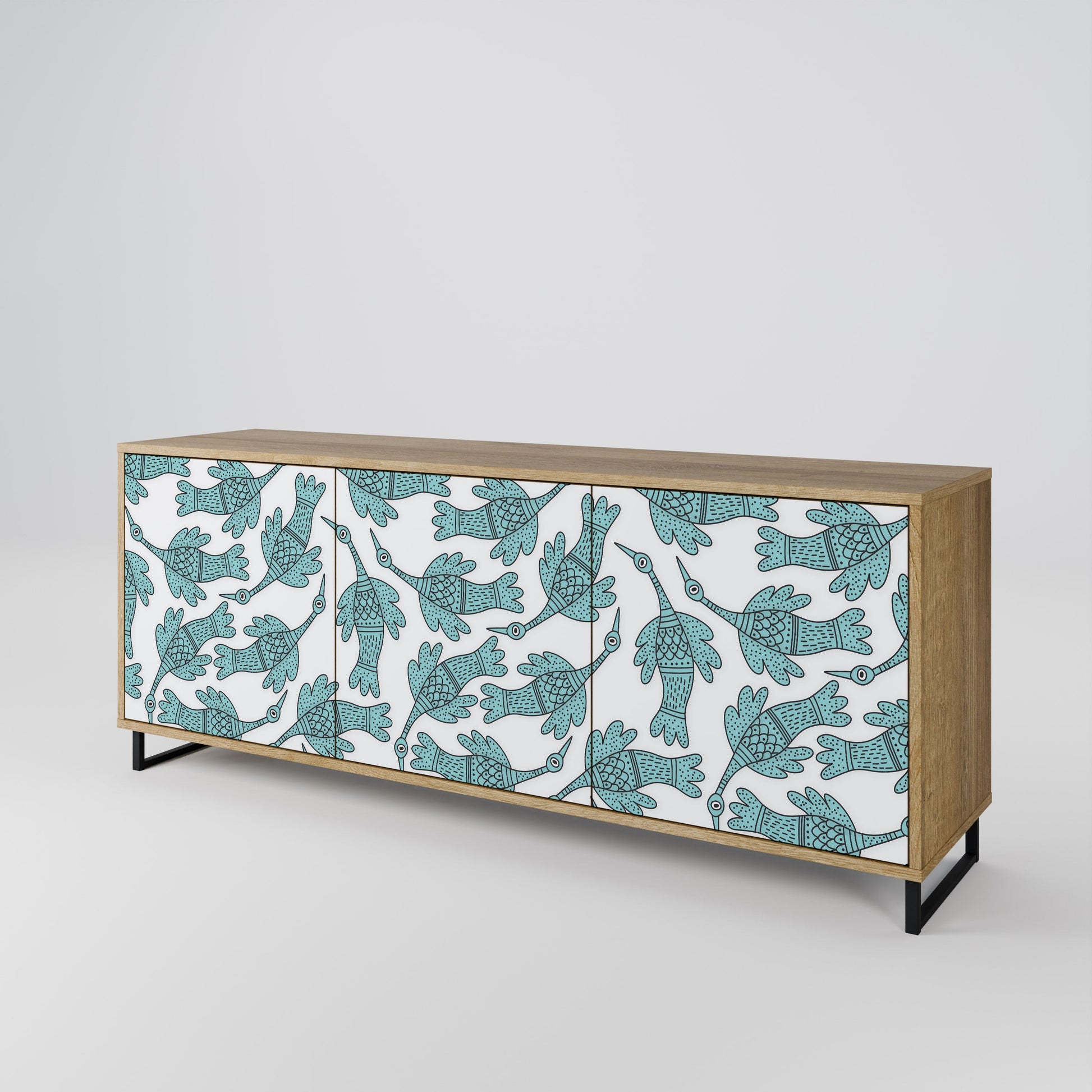 Buffet 3 portes WATERSPOUT SONGIBIRD effet chêne
