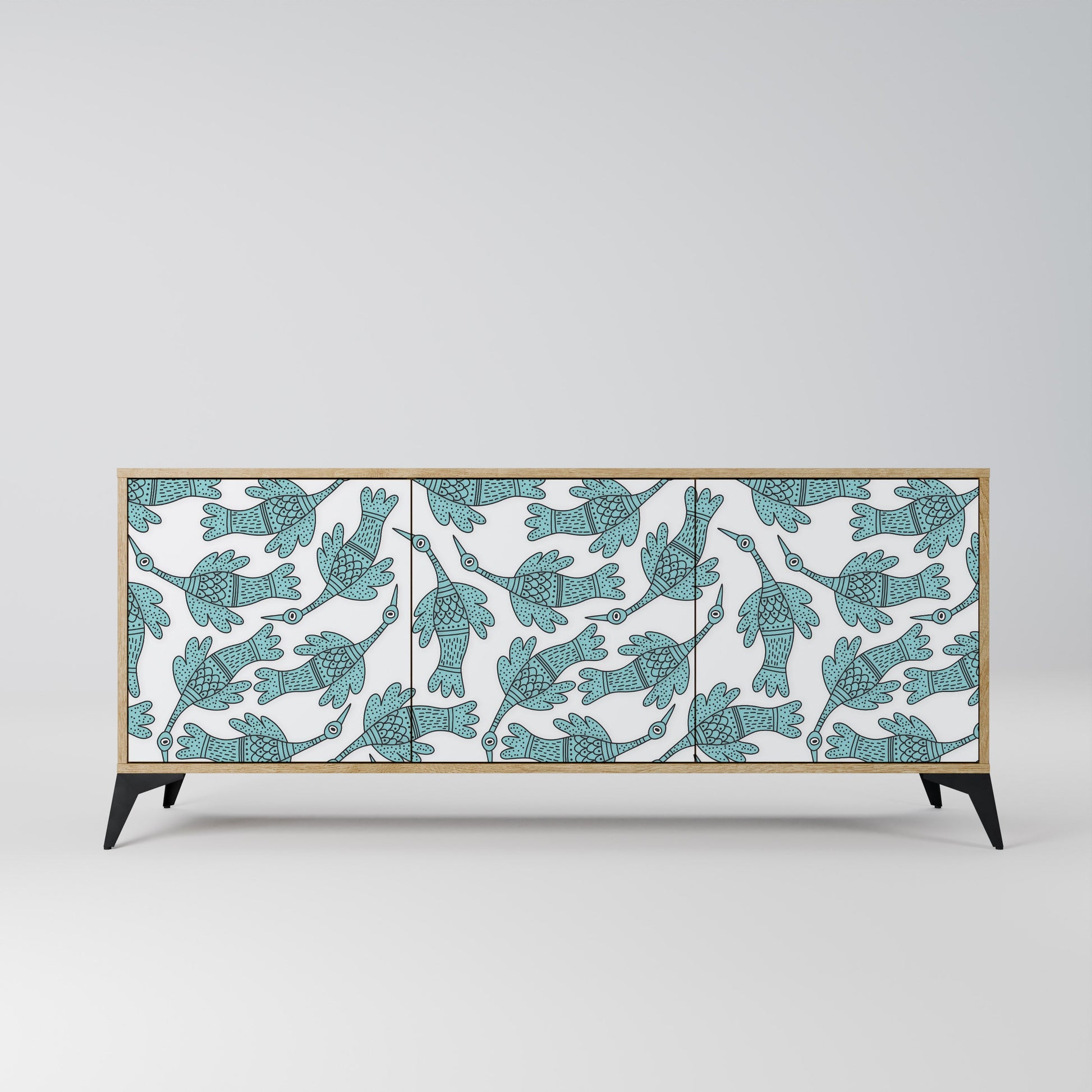 Buffet 3 portes WATERSPOUT SONGIBIRD effet chêne
