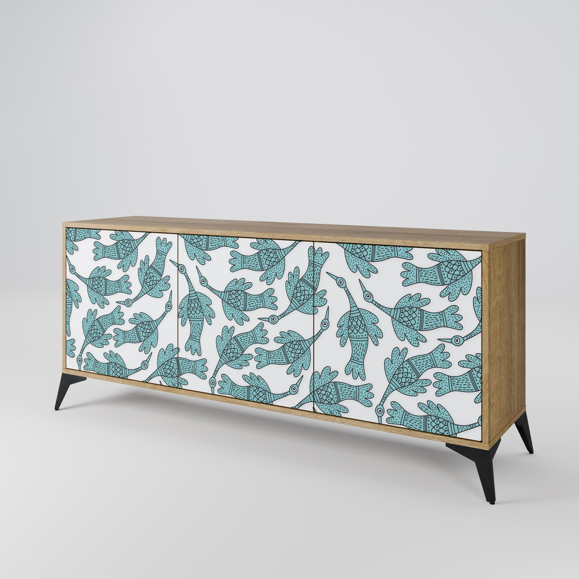 Buffet 3 portes WATERSPOUT SONGIBIRD effet chêne
