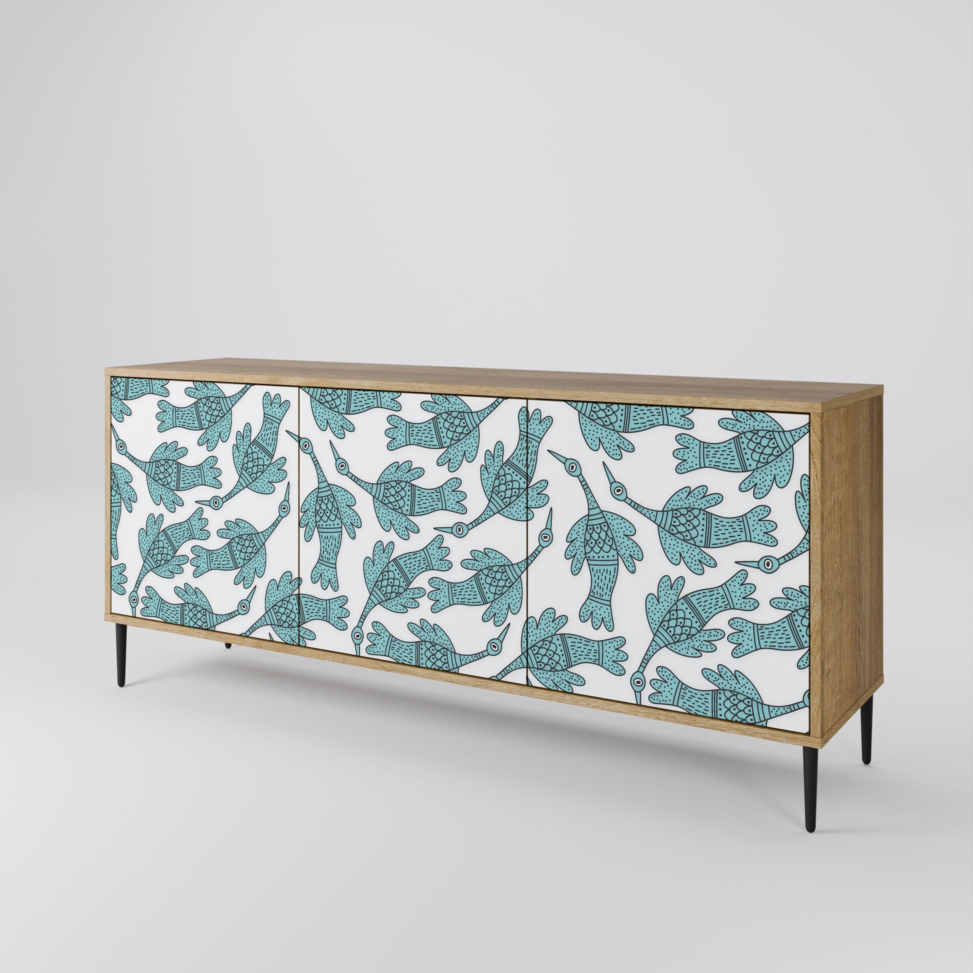 Buffet 3 portes WATERSPOUT SONGIBIRD effet chêne