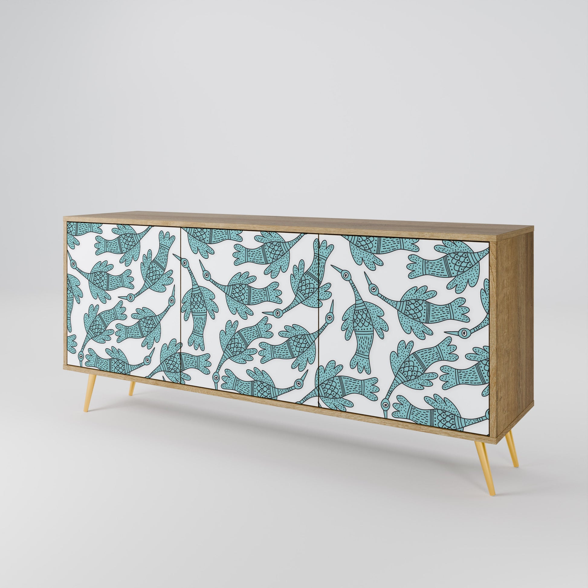Buffet 3 portes WATERSPOUT SONGIBIRD effet chêne