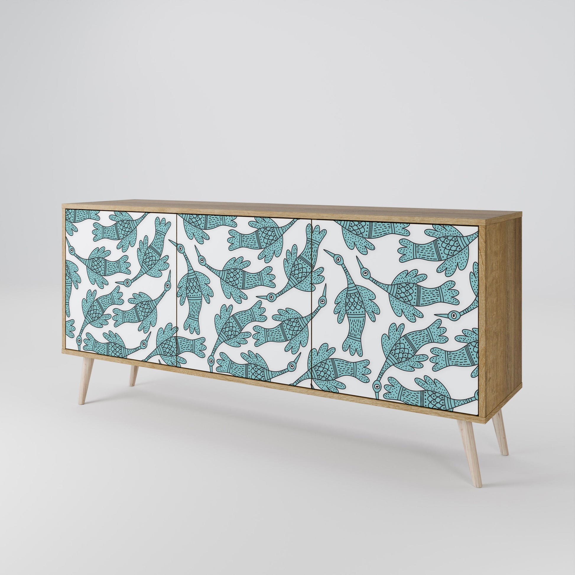 Buffet 3 portes WATERSPOUT SONGIBIRD effet chêne