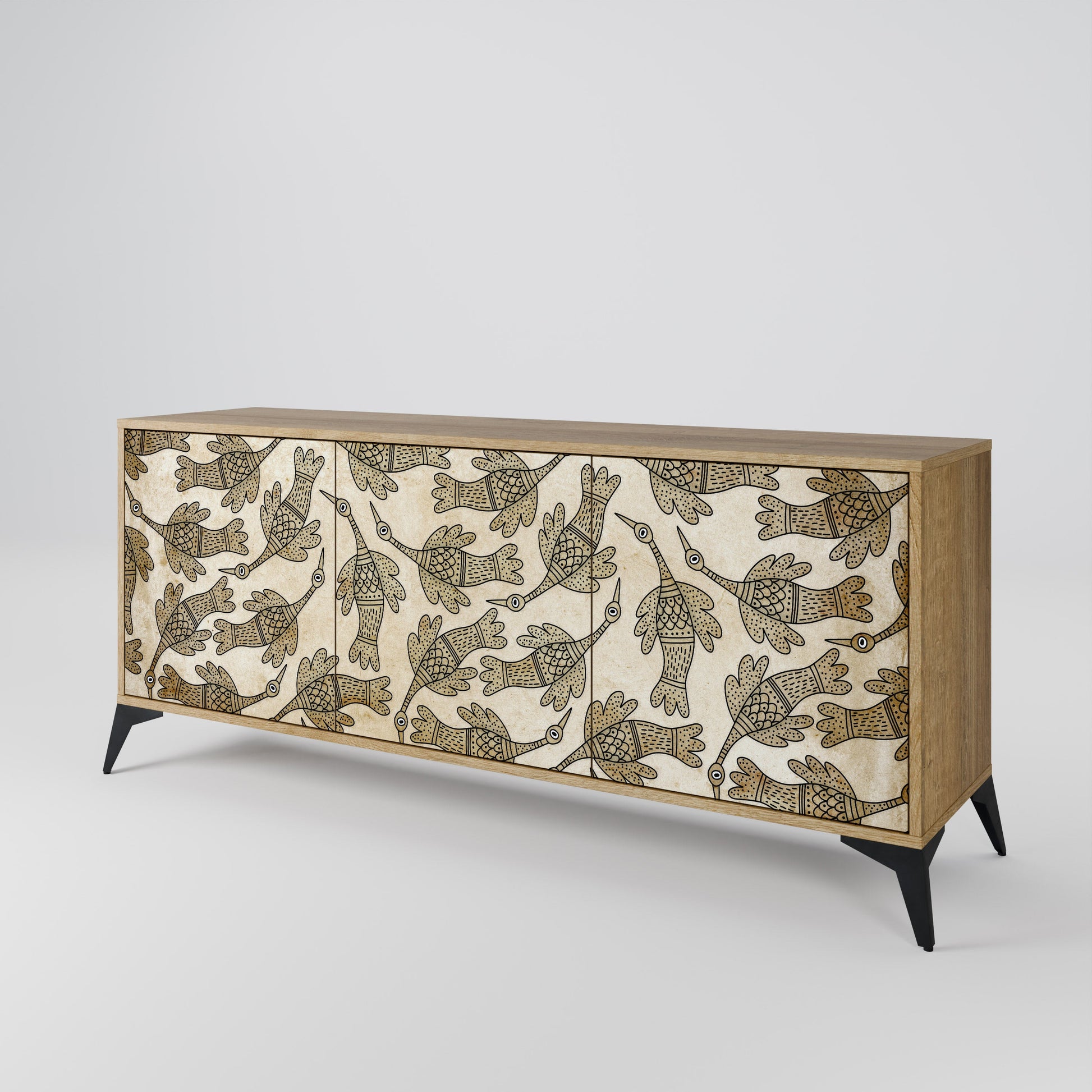 Buffet 3 portes ALMONDINE SONGBIRD effet chêne