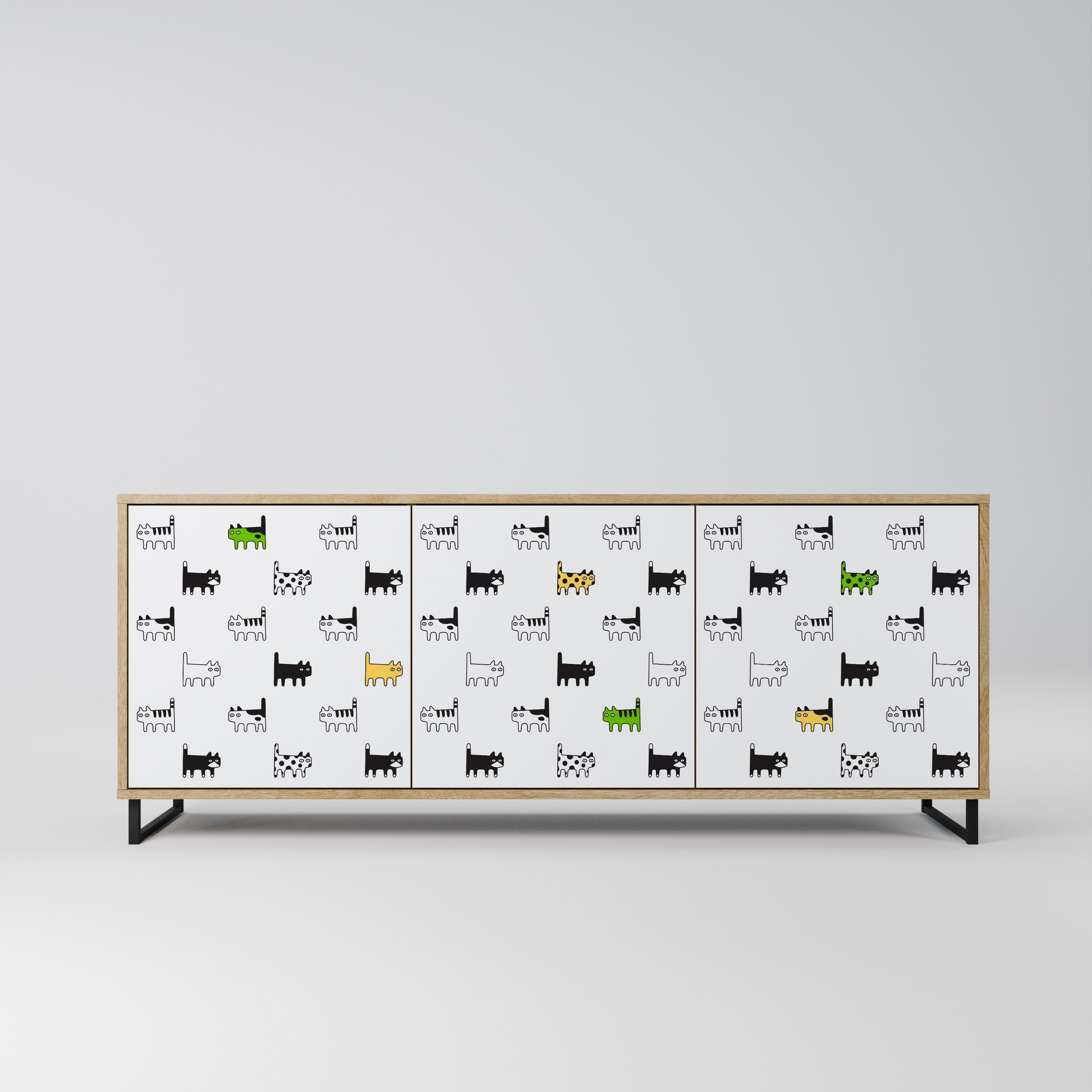 Buffet 3 portes effet chêne CATS COMPILATION