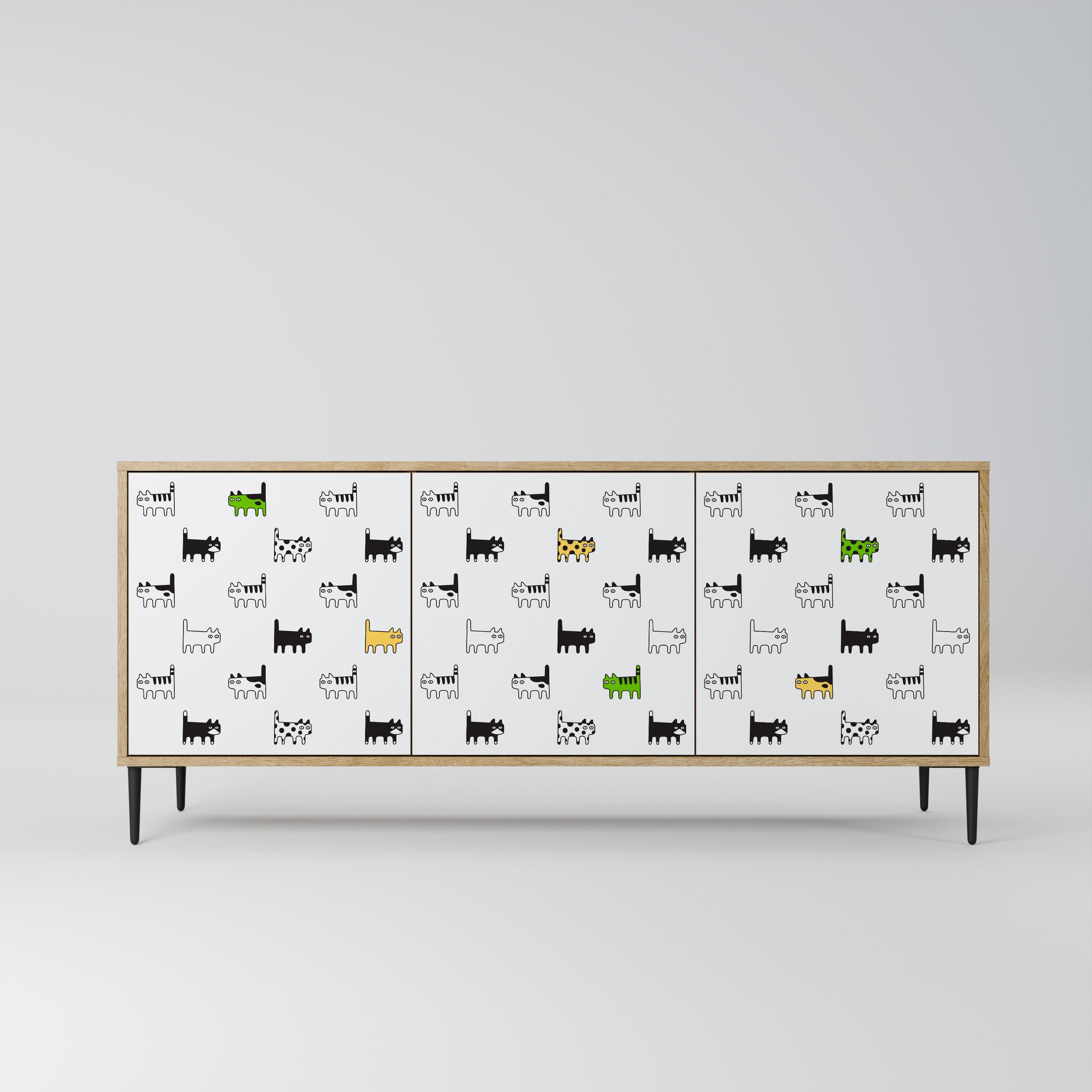 Buffet 3 portes effet chêne CATS COMPILATION