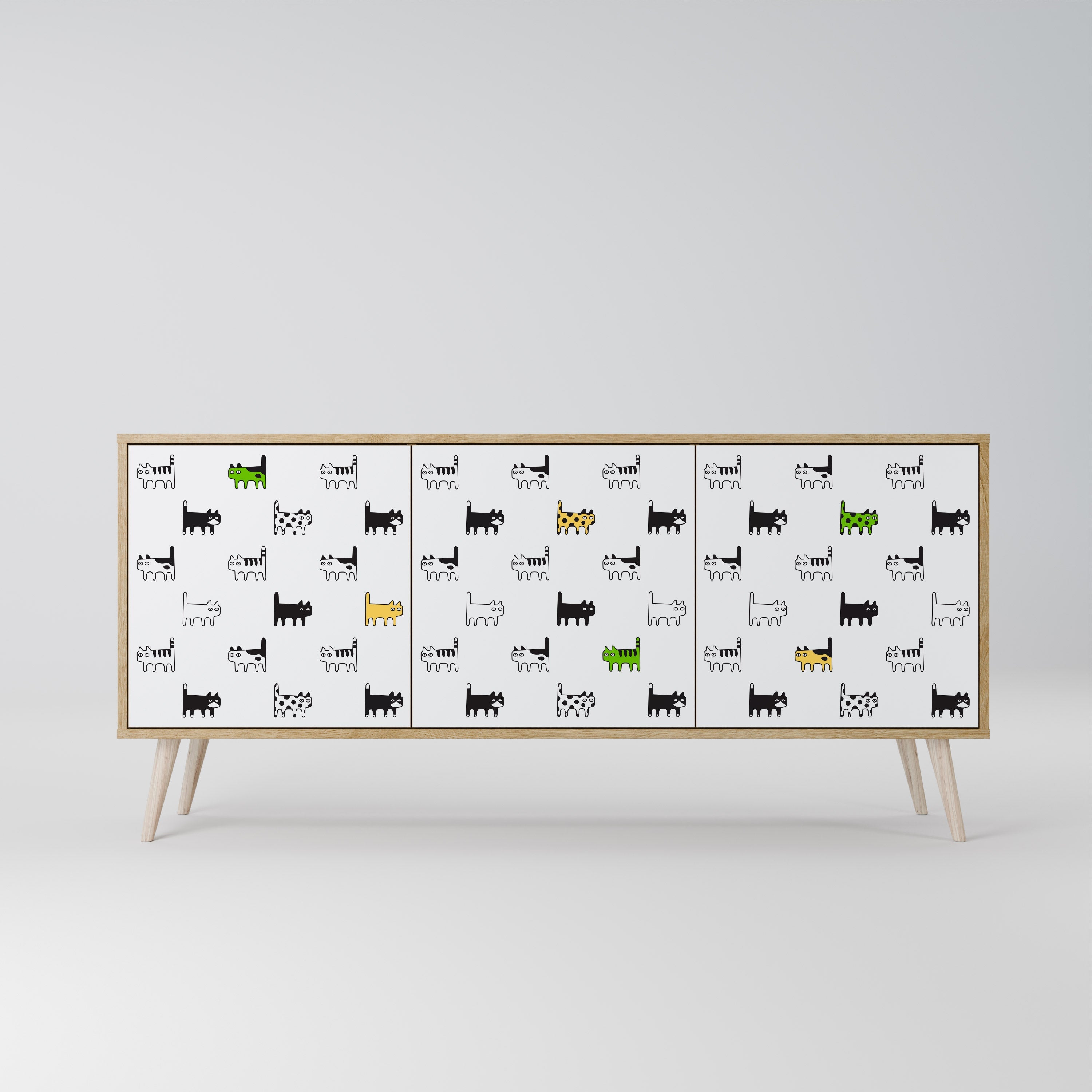 Buffet 3 portes effet chêne CATS COMPILATION