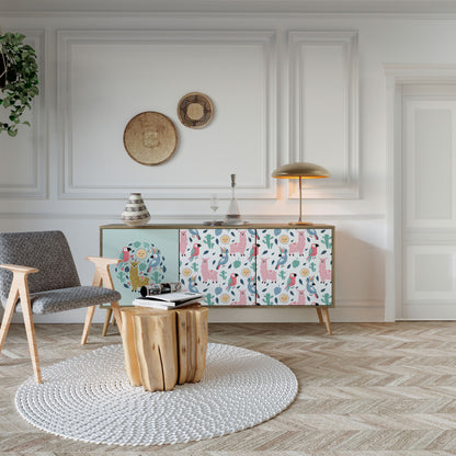 COLORFUL ALPACAS 3-Door Sideboard
