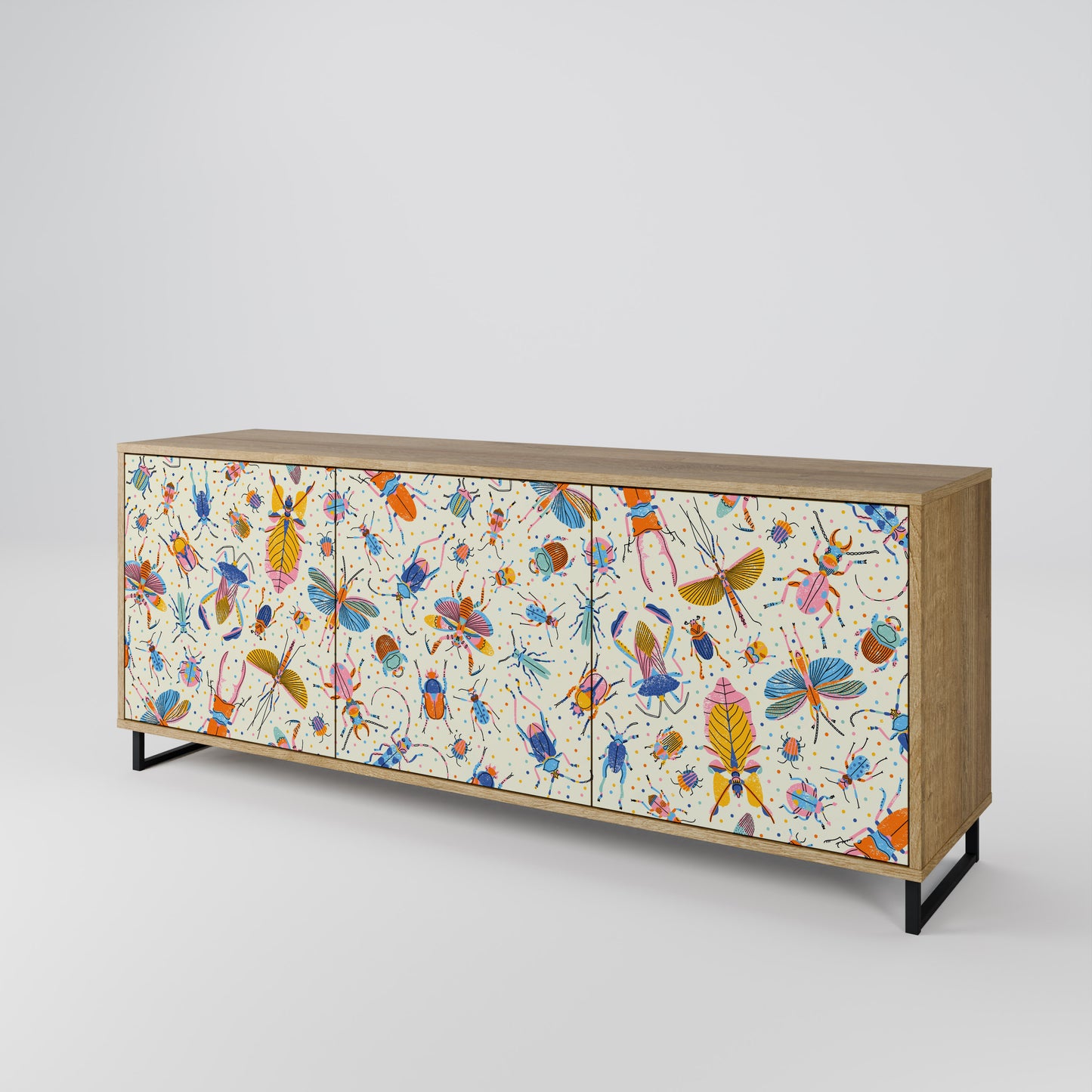 COLORFUL INSECTS 3-Door Sideboard