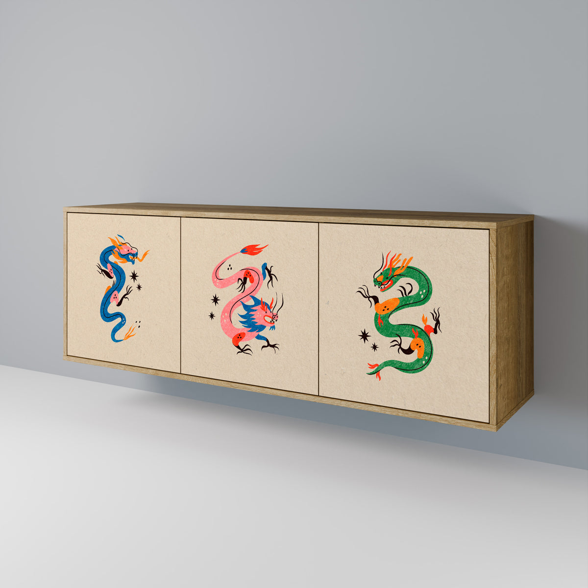 MYTHOLOGICAL CREATURES 3-Door Sideboard