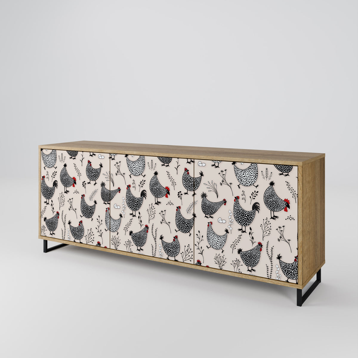 HAPPY HENS 3-Door Sideboard