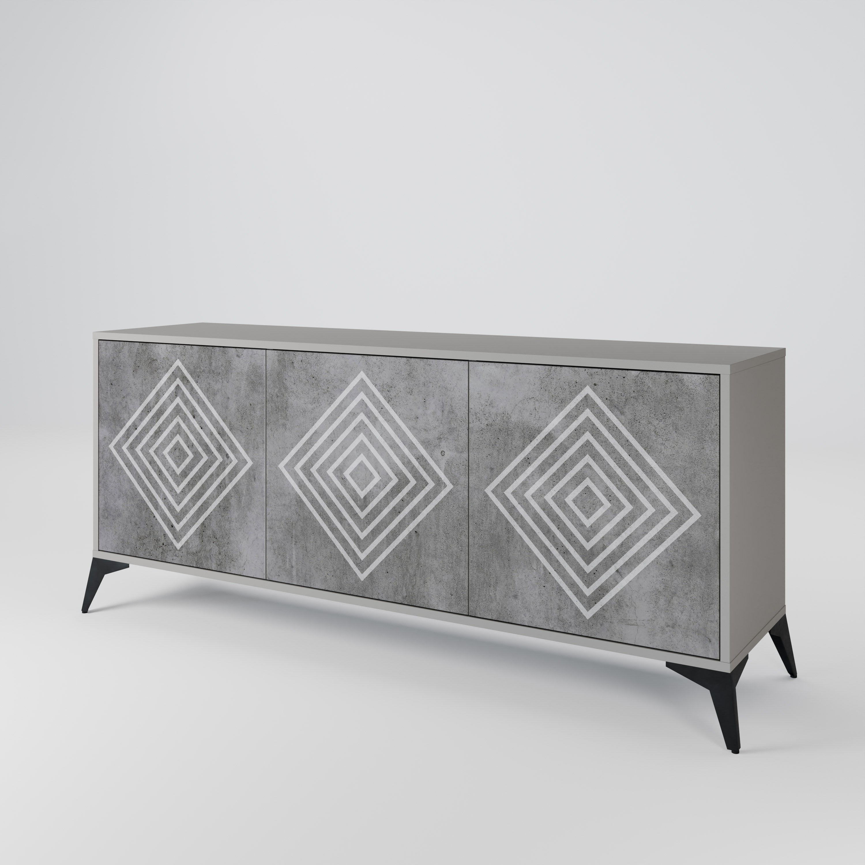 POLYGONAL ARTISTRY 3-Door Sideboard