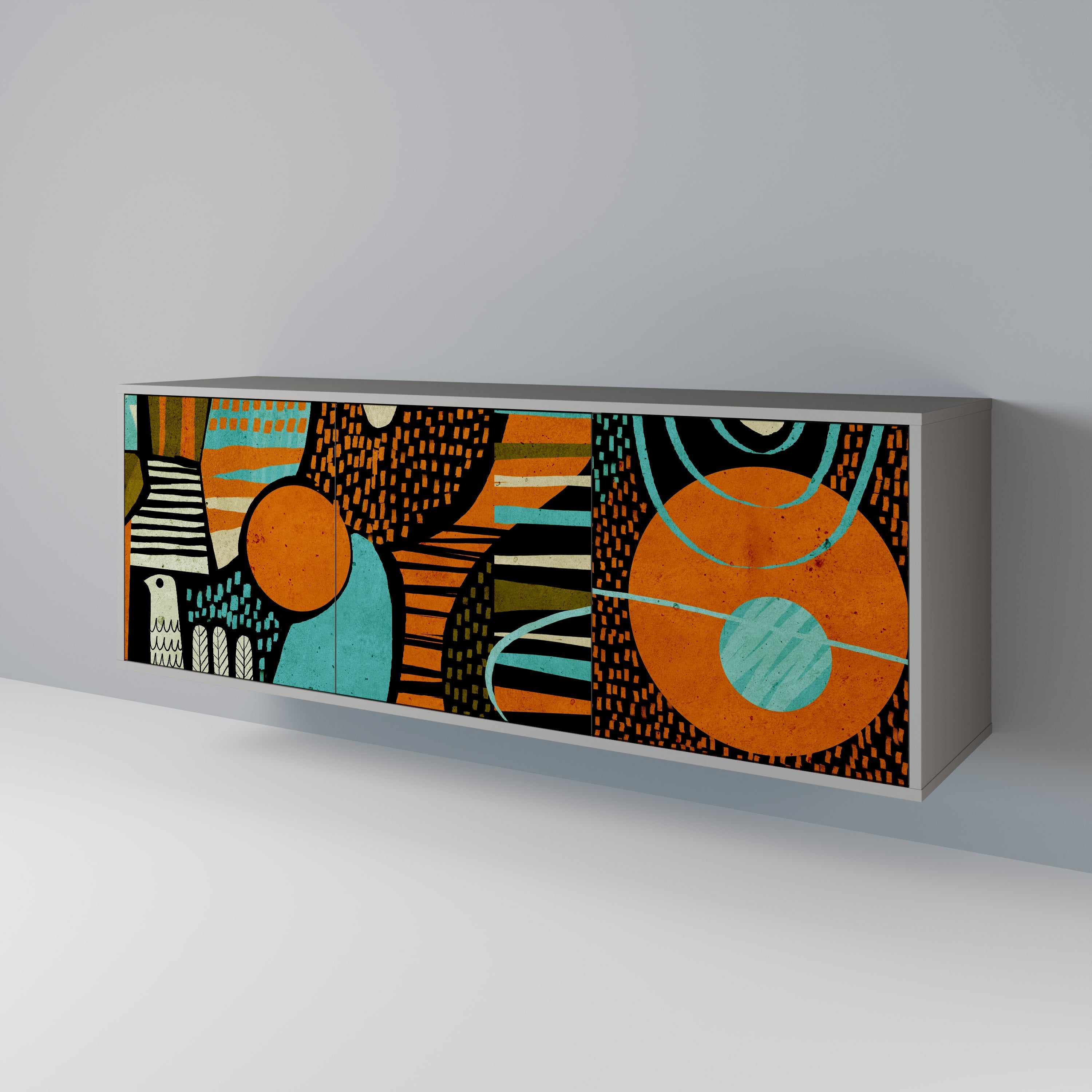 Buffet 3 portes GEODE GLIMMER finition grise