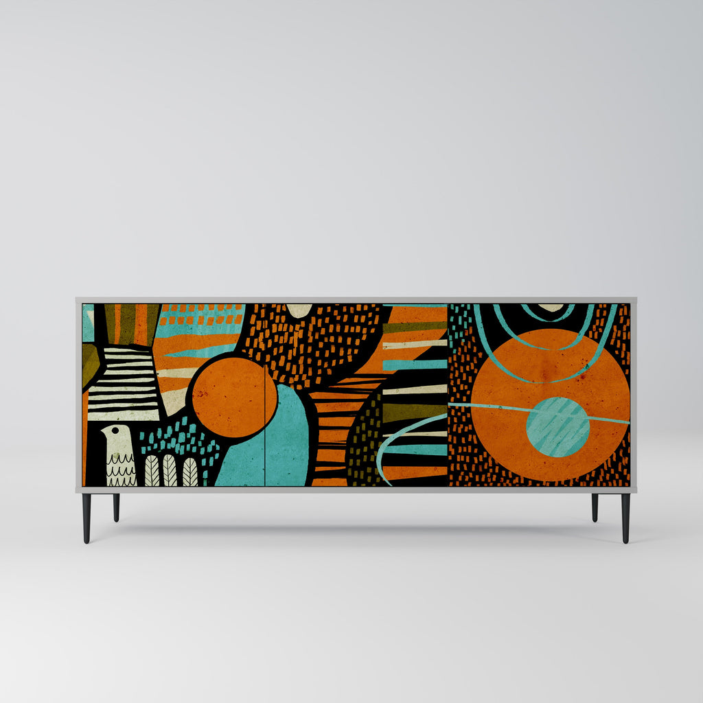 Buffet 3 portes GEODE GLIMMER finition grise