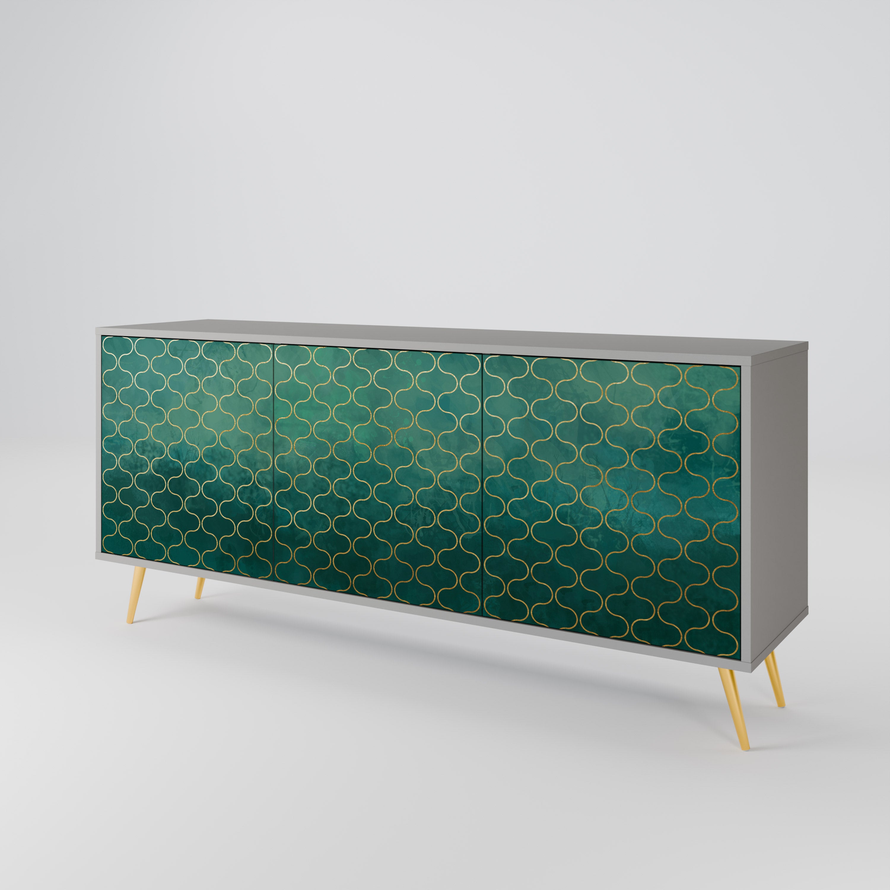 TESSELATED GREENERY 3-Door Sideboard