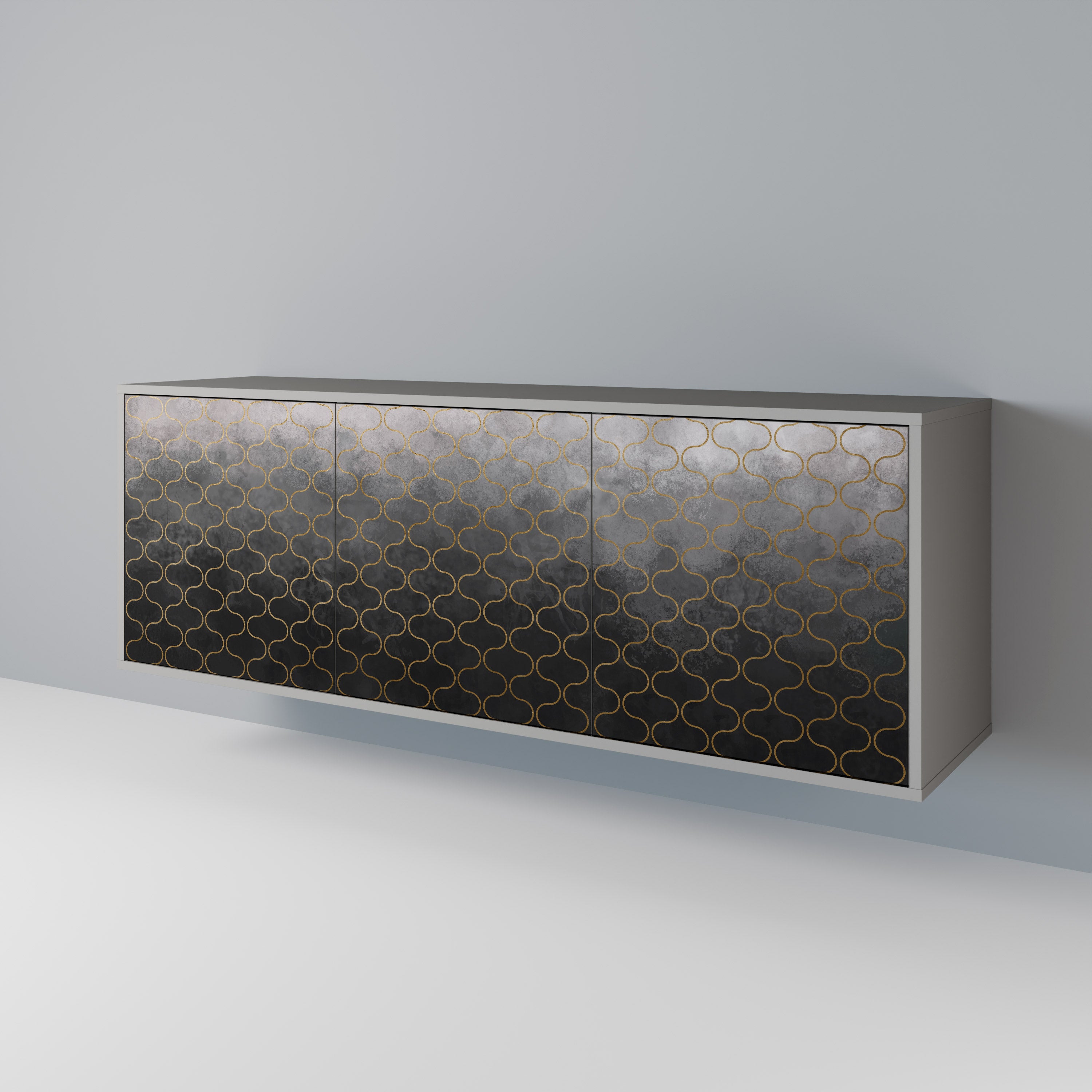 TESSELATED GRAYISH 3-Door Sideboard