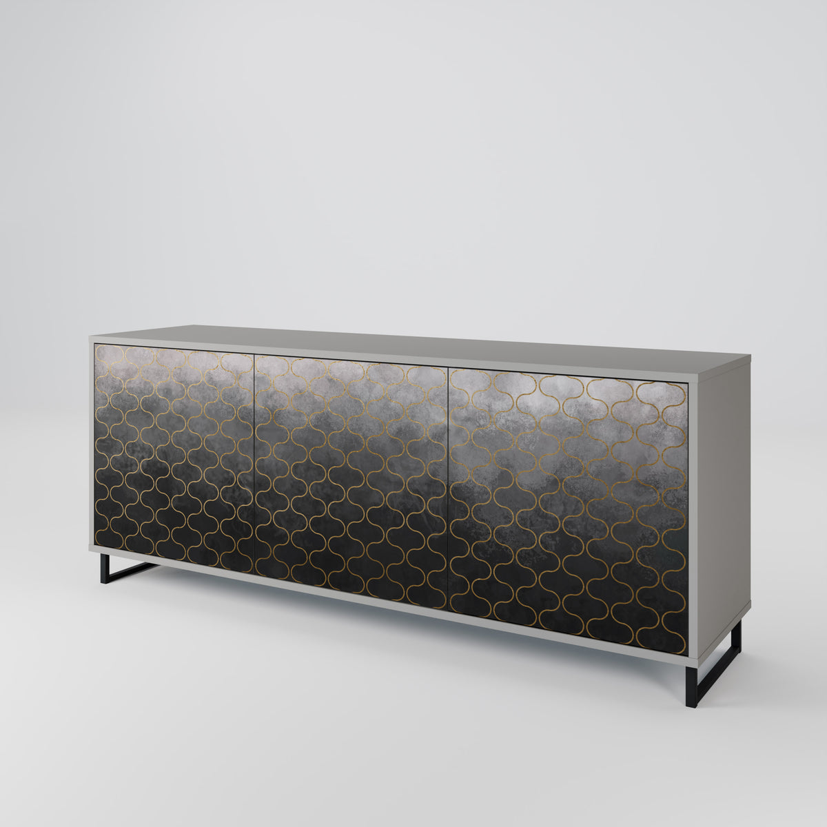 TESSELATED GRAYISH 3-Door Sideboard