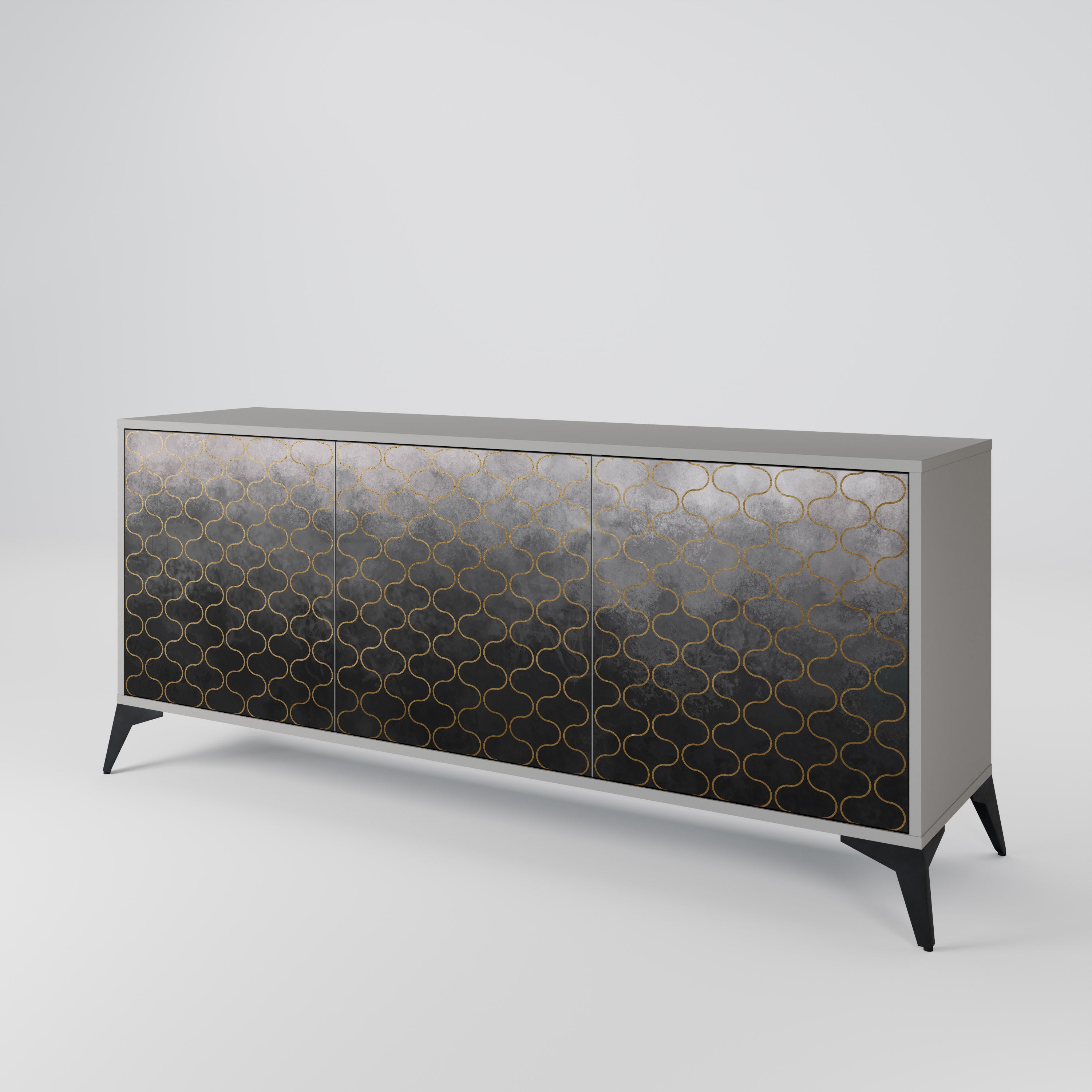 TESSELATED GRAYISH 3-Door Sideboard