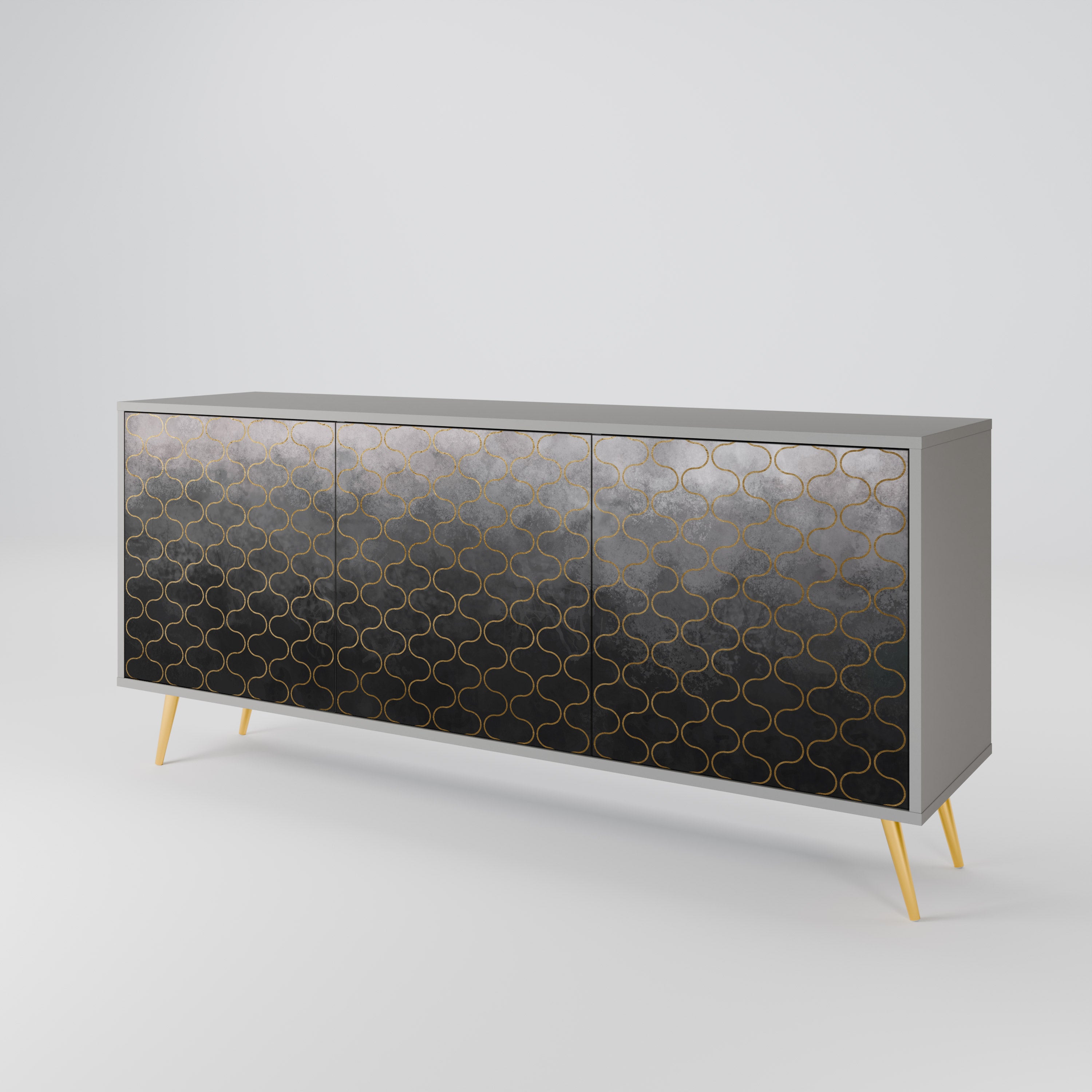 TESSELATED GRAYISH 3-Door Sideboard