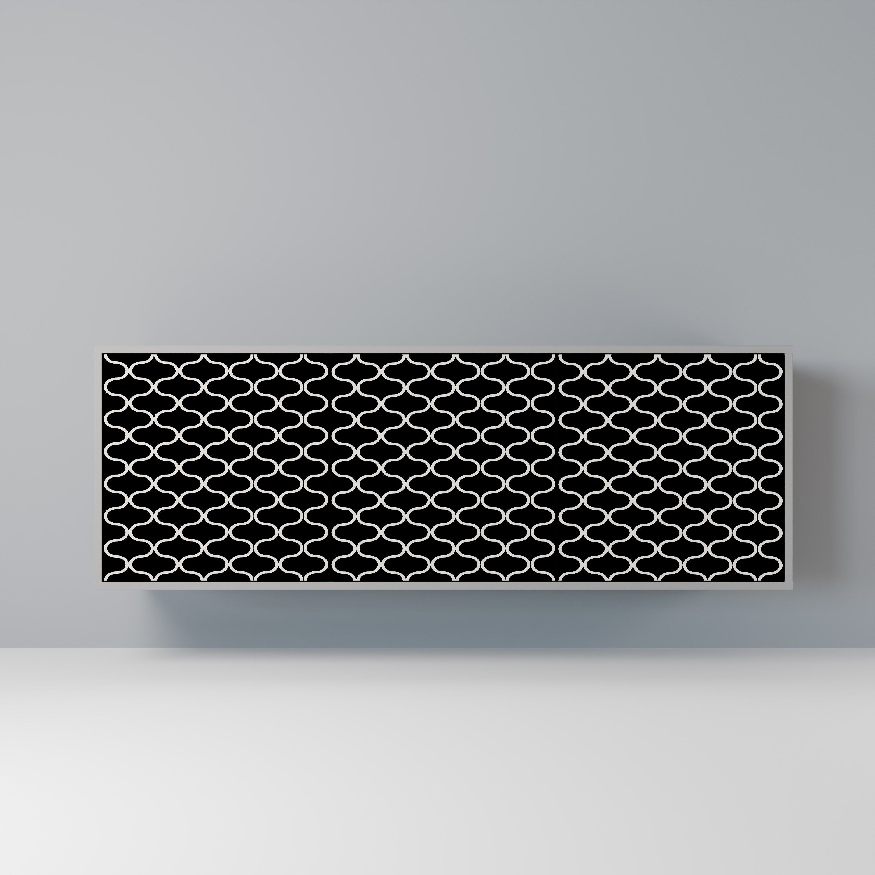 Buffet 3 portes TESSELATED BLACKNESS, finition grise