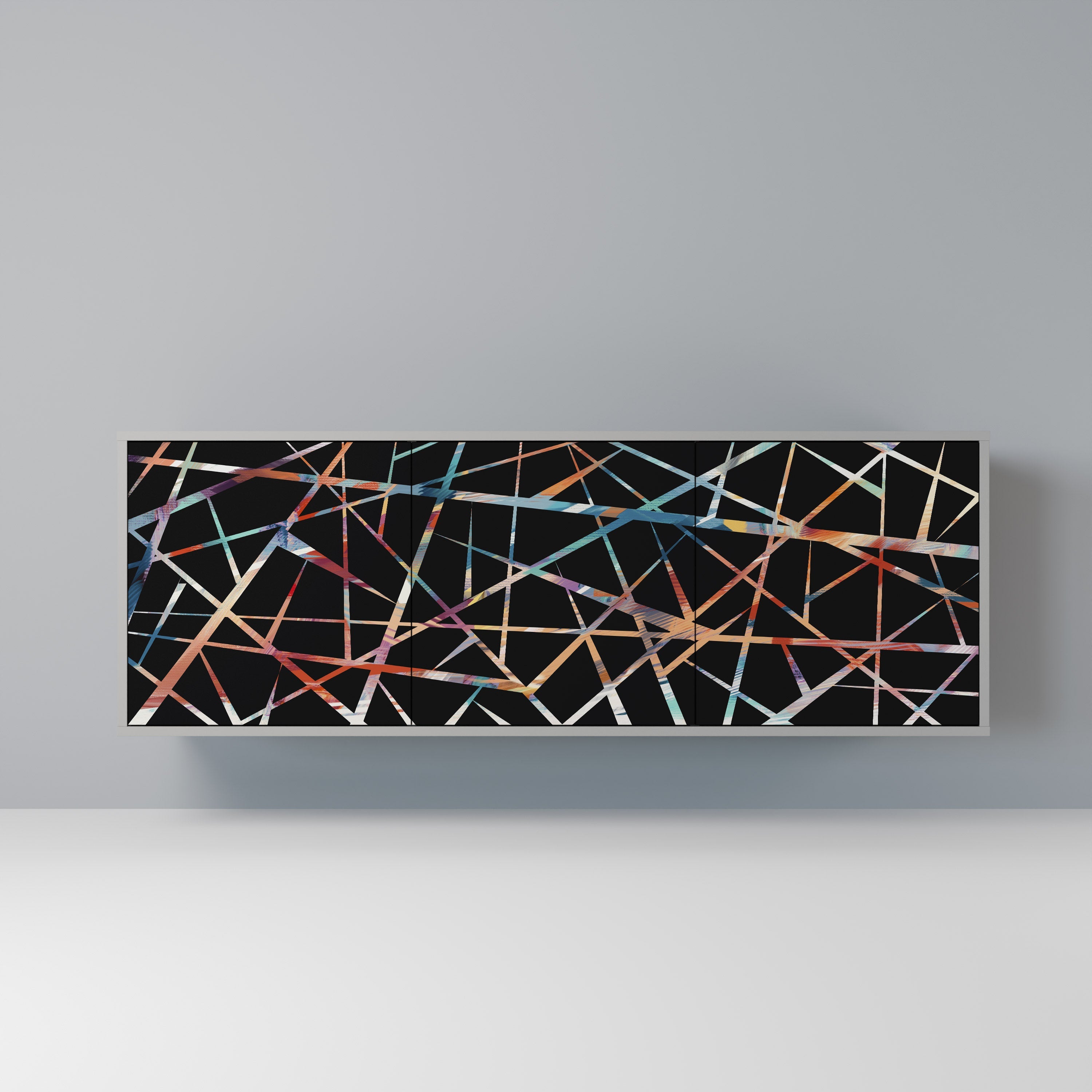 Buffet 3 portes POLYGON VERVE finition grise