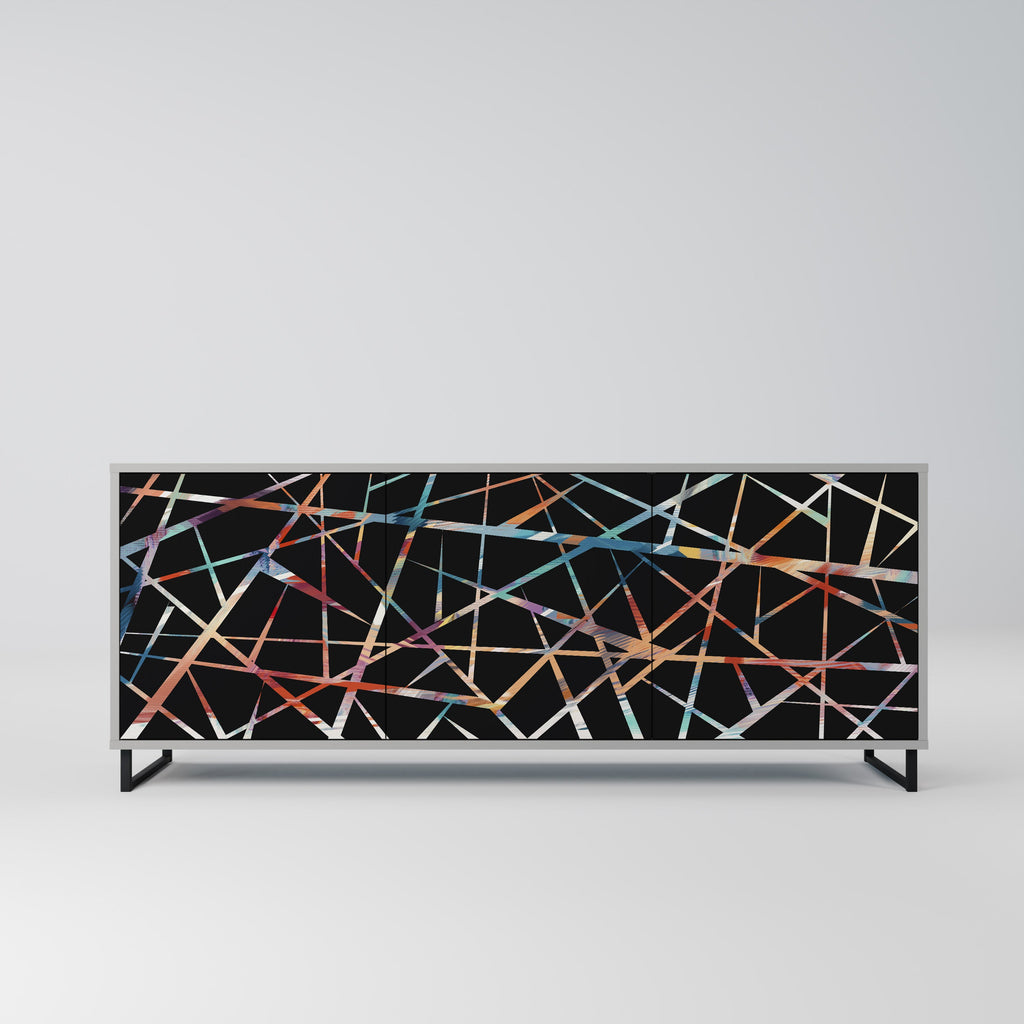 Buffet 3 portes POLYGON VERVE finition grise