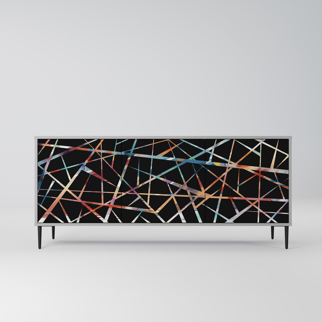 Buffet 3 portes POLYGON VERVE finition grise