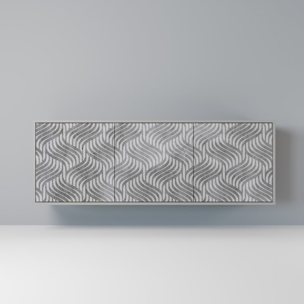 Buffet 3 portes CONCRETE MOVEMENT en finition grise