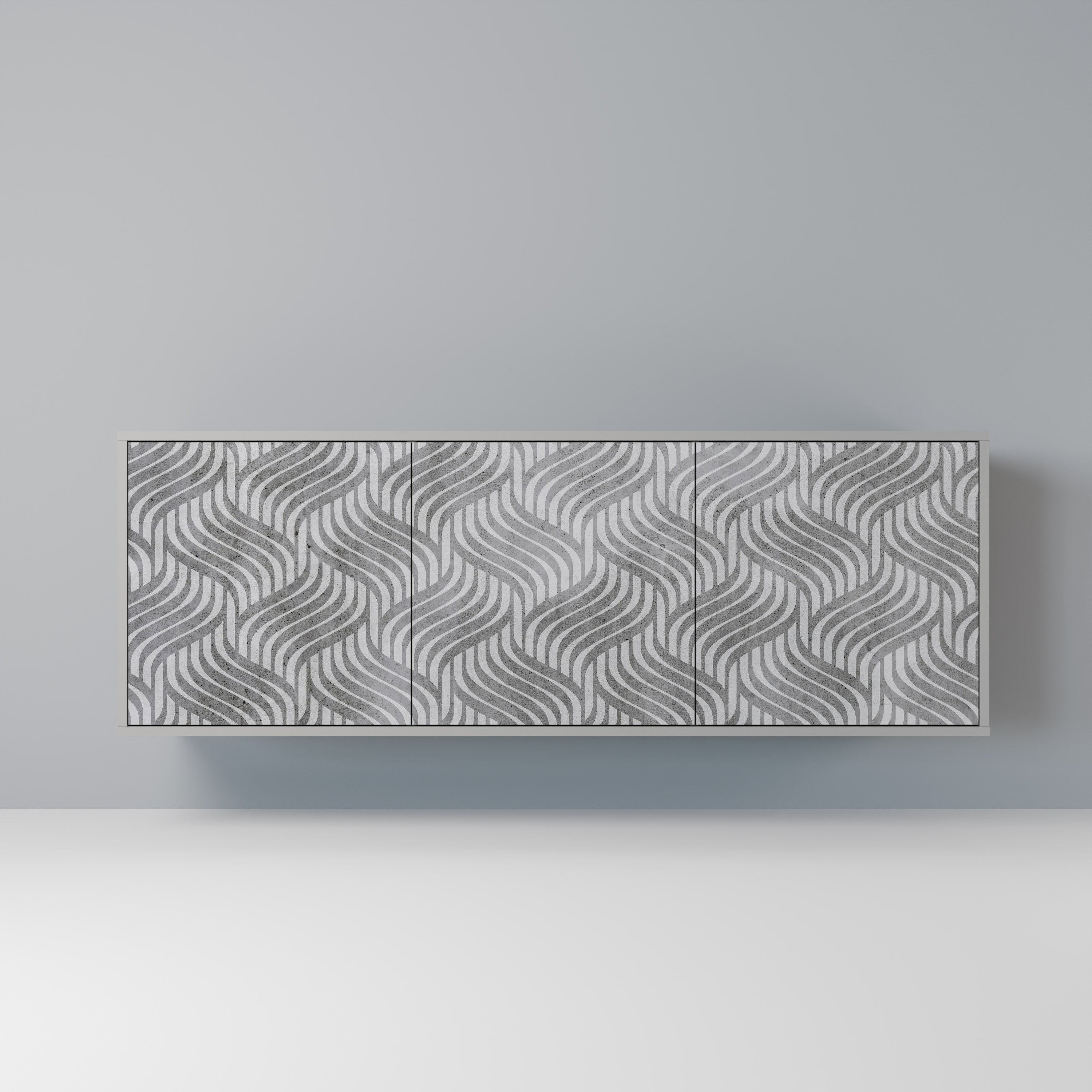 Buffet 3 portes CONCRETE MOVEMENT en finition grise