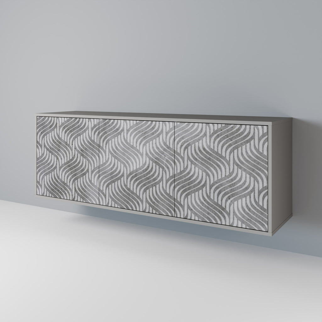 Buffet 3 portes CONCRETE MOVEMENT en finition grise