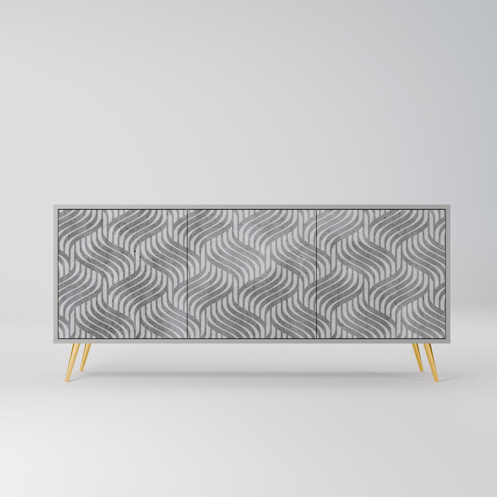 Buffet 3 portes CONCRETE MOVEMENT en finition grise