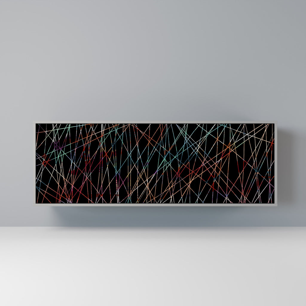 Buffet 3 portes LUMINOUS SNARE finition grise