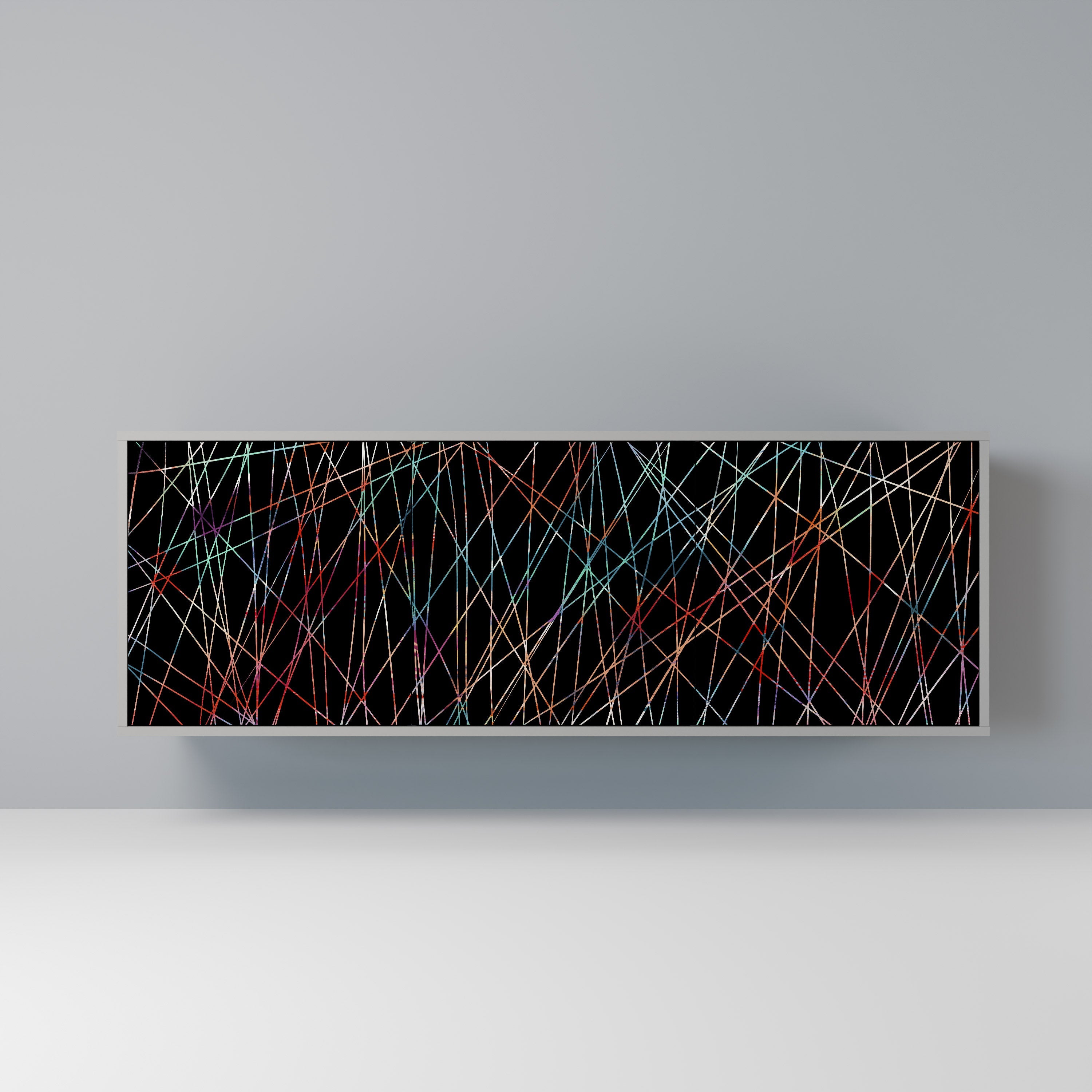 Buffet 3 portes LUMINOUS SNARE finition grise