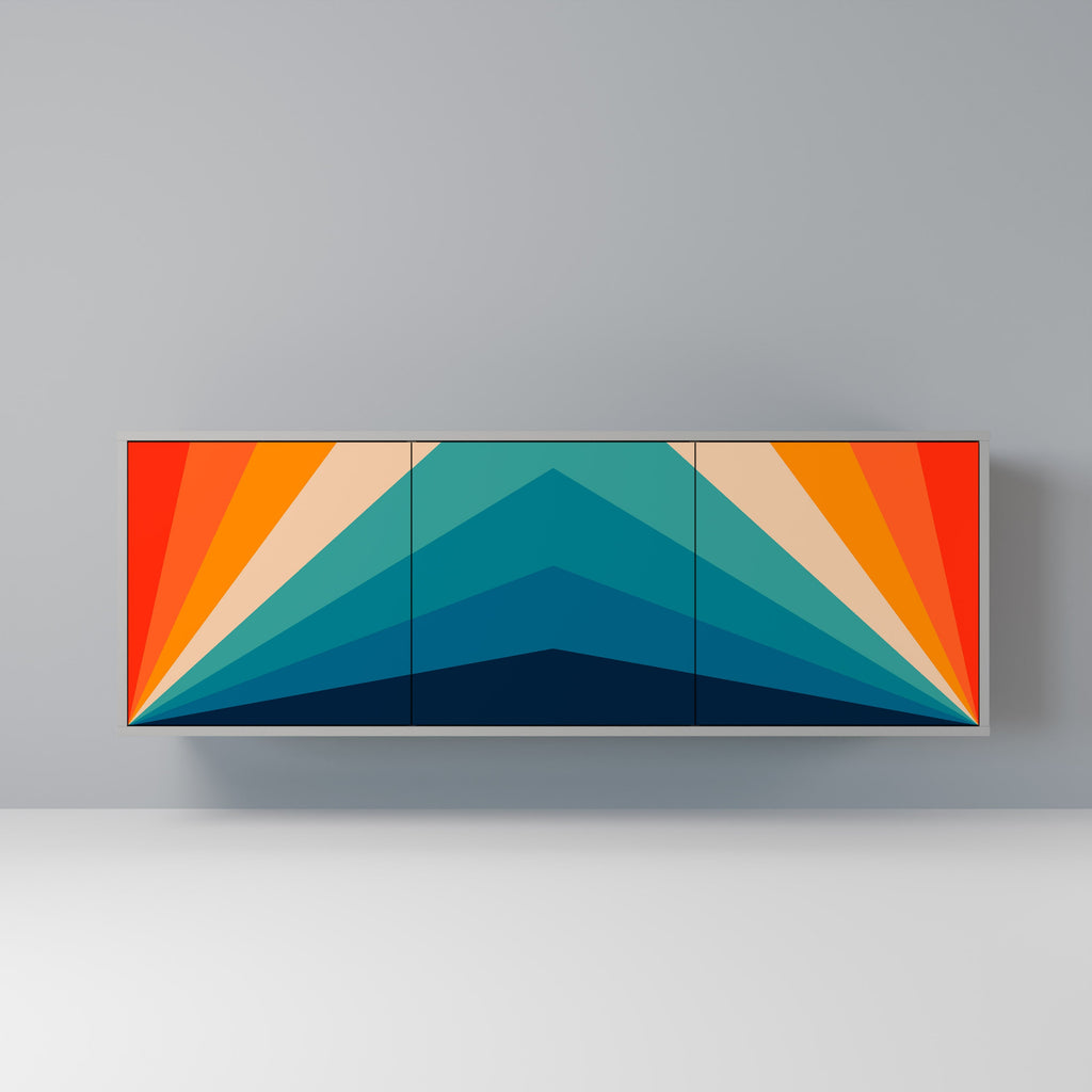 Buffet 3 portes PRISM CONCUSSION finition grise