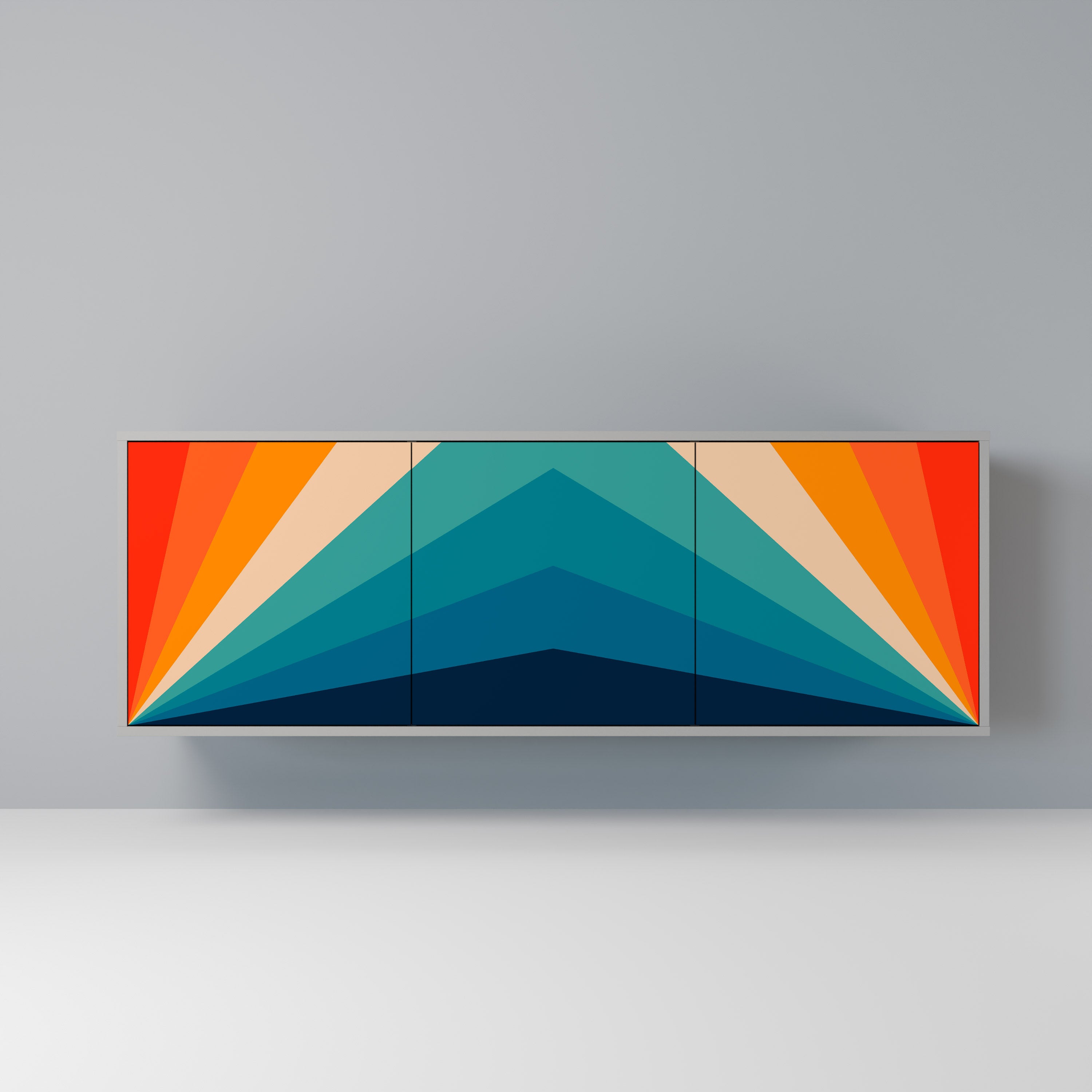 Buffet 3 portes PRISM CONCUSSION finition grise